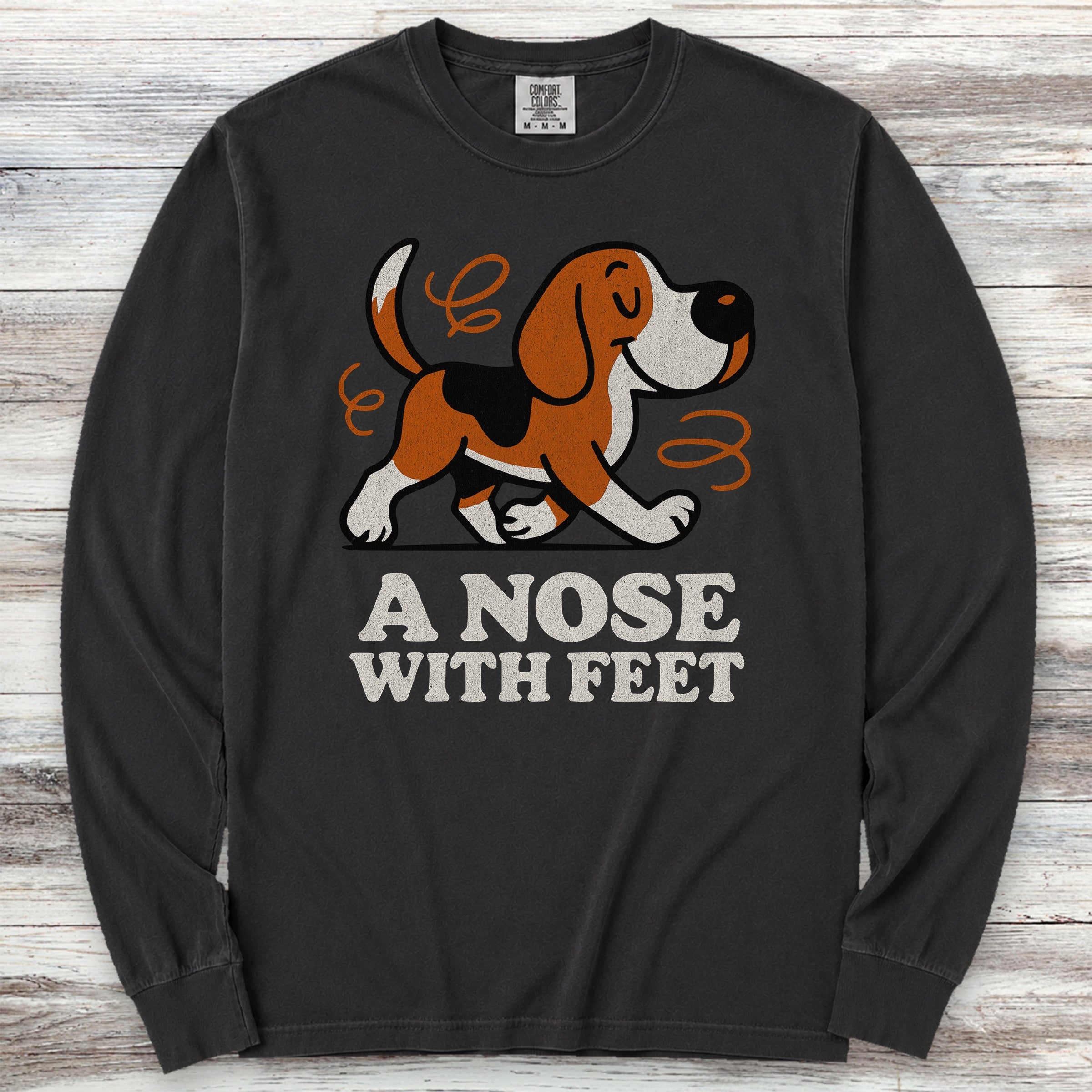 Beagle Nose Long Sleeve Tee - Black