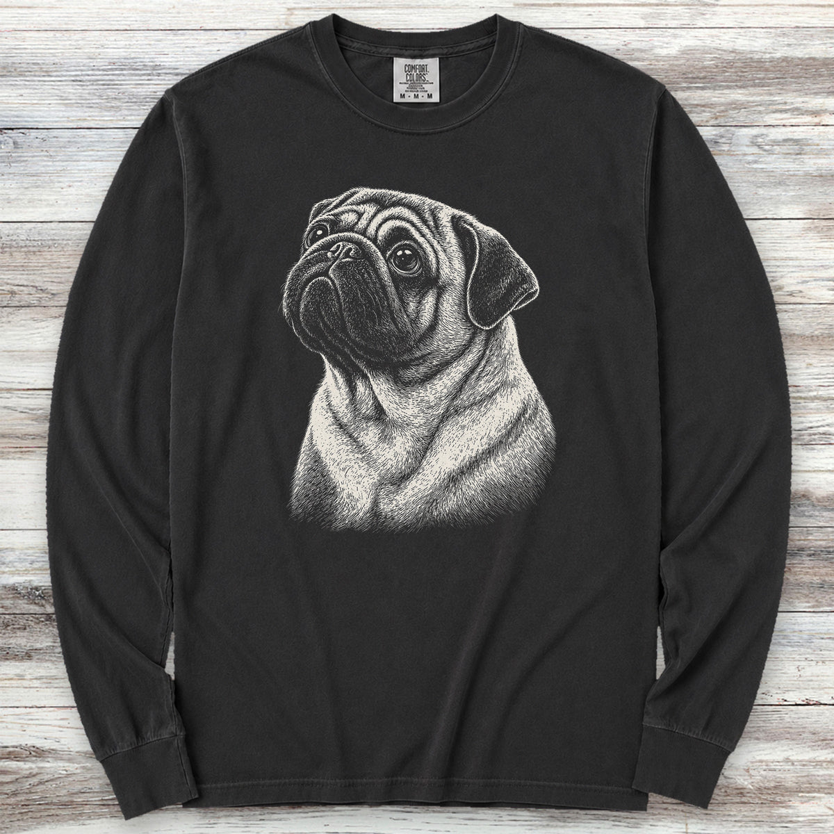 Pug Loyalty Long Sleeve Tee - Black