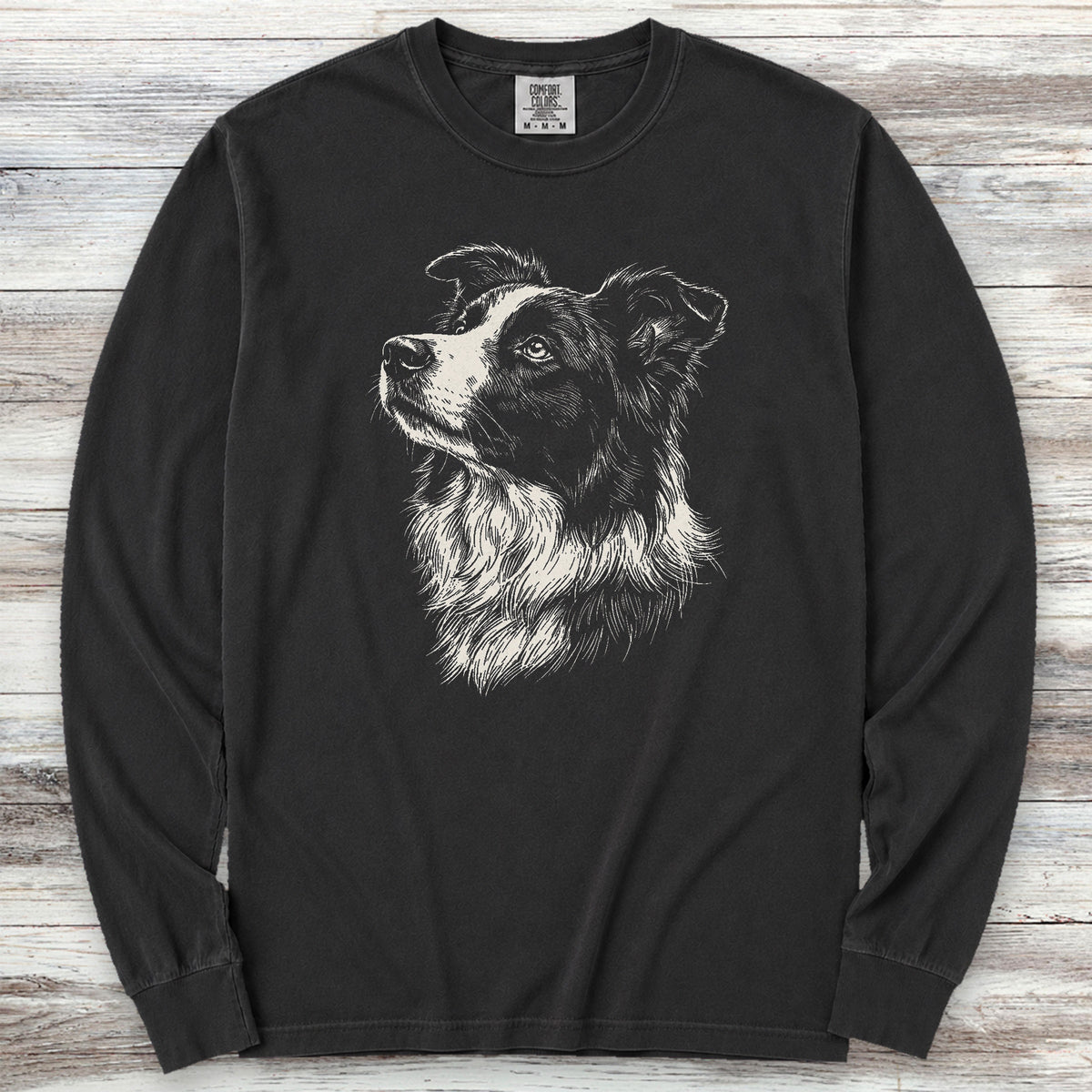 Border Collie Loyalty Long Sleeve Tee - Black