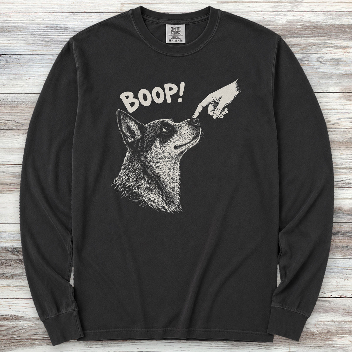 Australian Cattle Dog BOOP! Long Sleeve Tee - Black