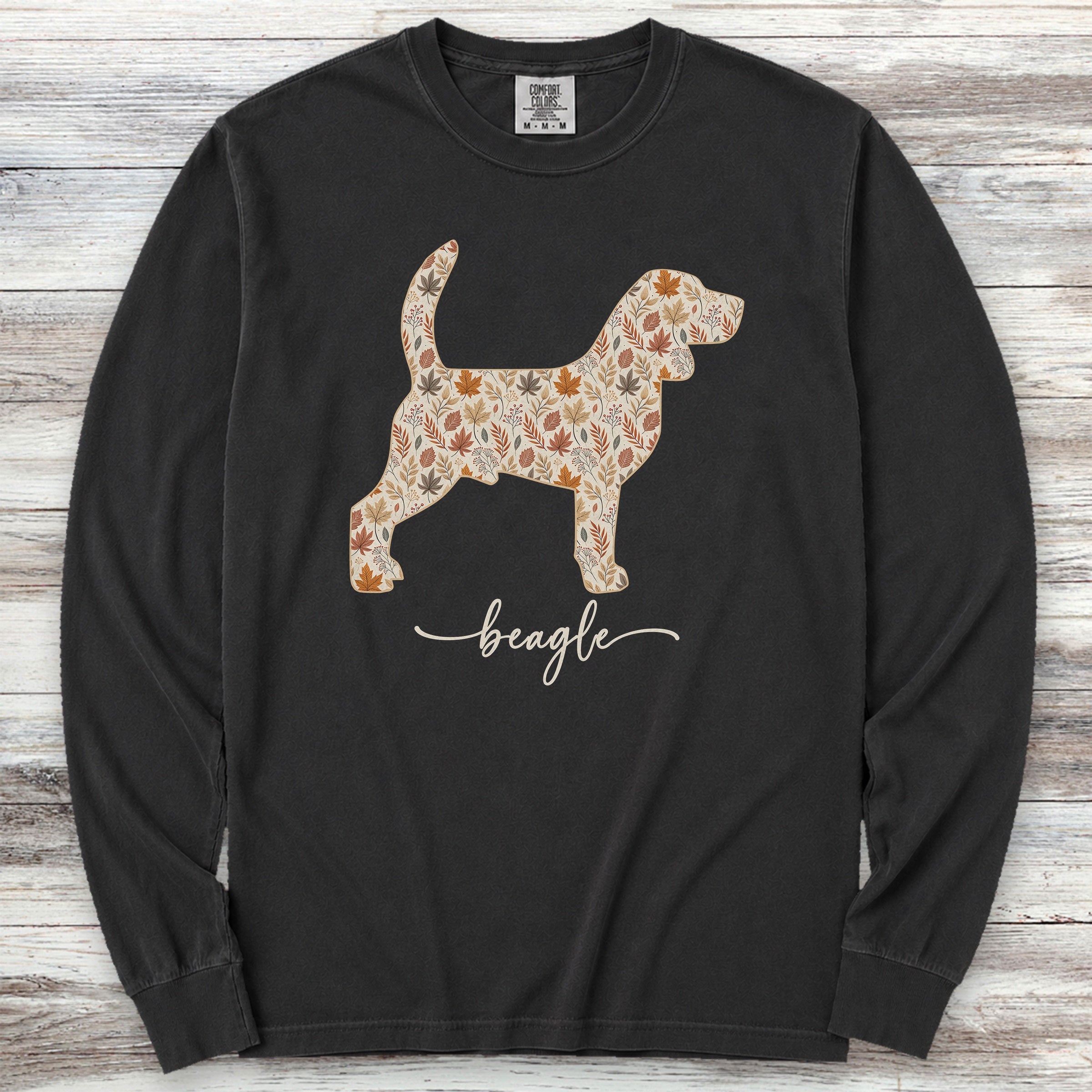Beagle Fall Long Sleeve Tee - Black