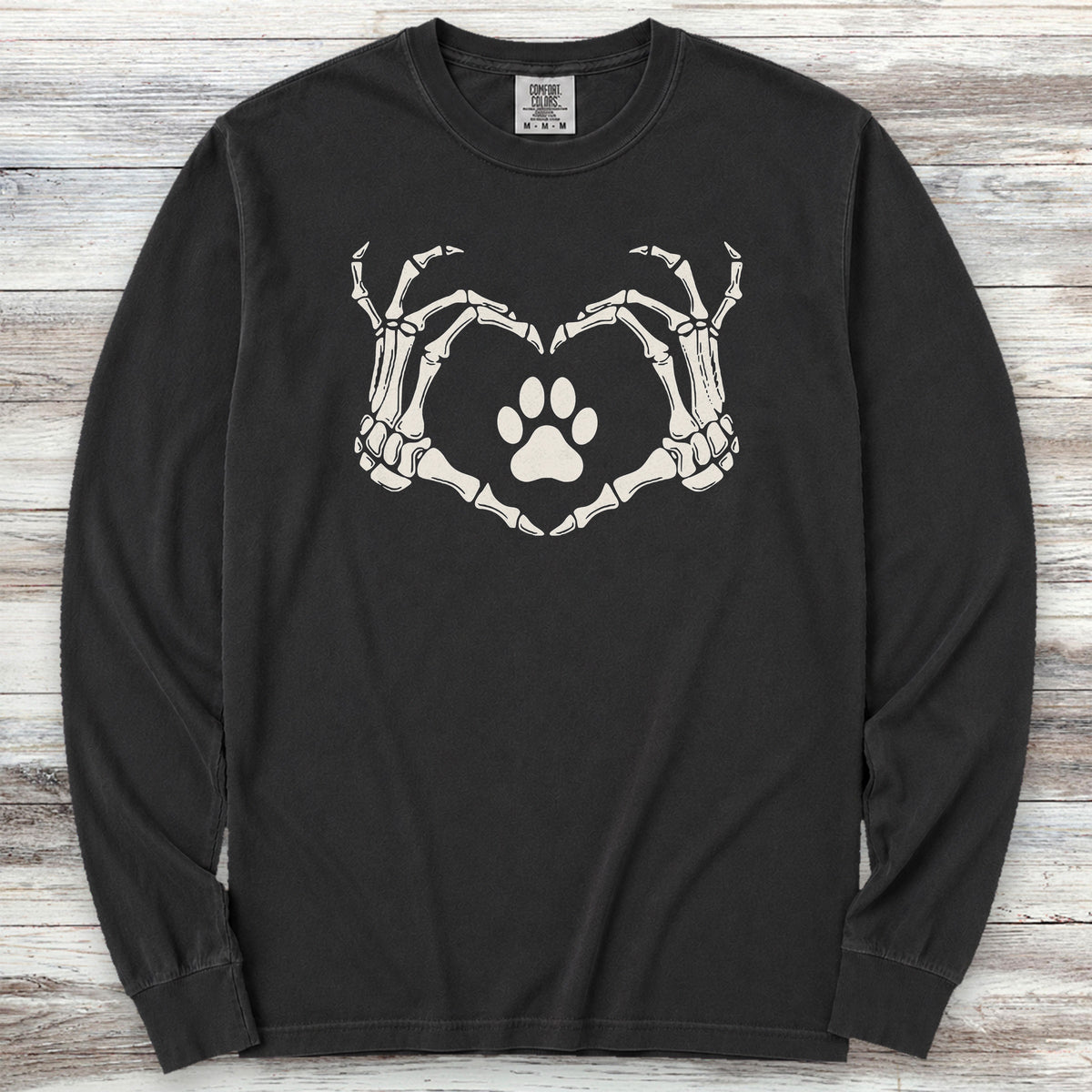 Skeleton Hands Long Sleeve Tee - Black