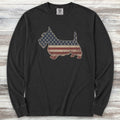 Scottish Terrier Vintage USA Long Sleeve Tee - Black