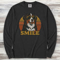 Bernese Mountain Dog Smile Long Sleeve Tee - Black