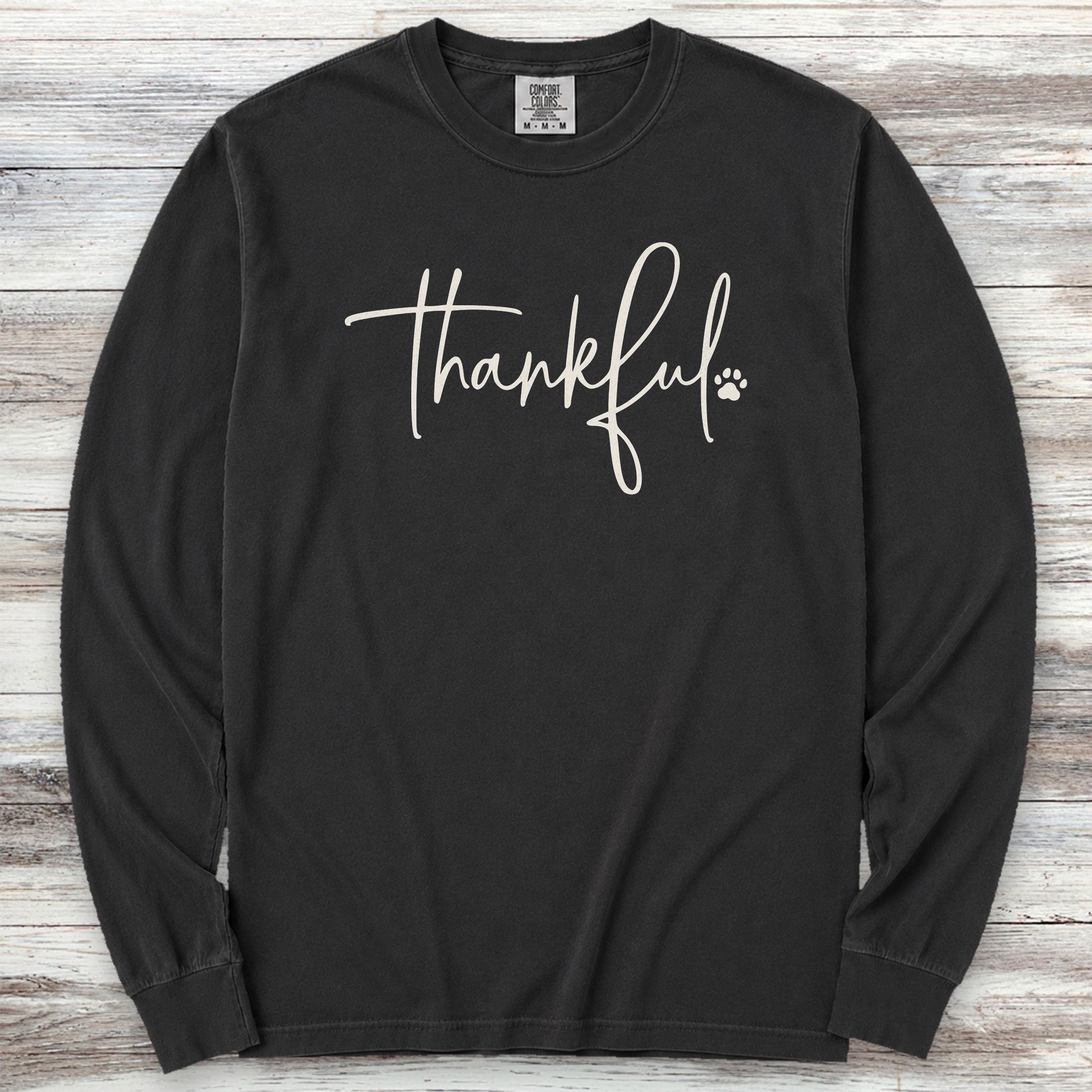 Thankful Long Sleeve Tee - Black