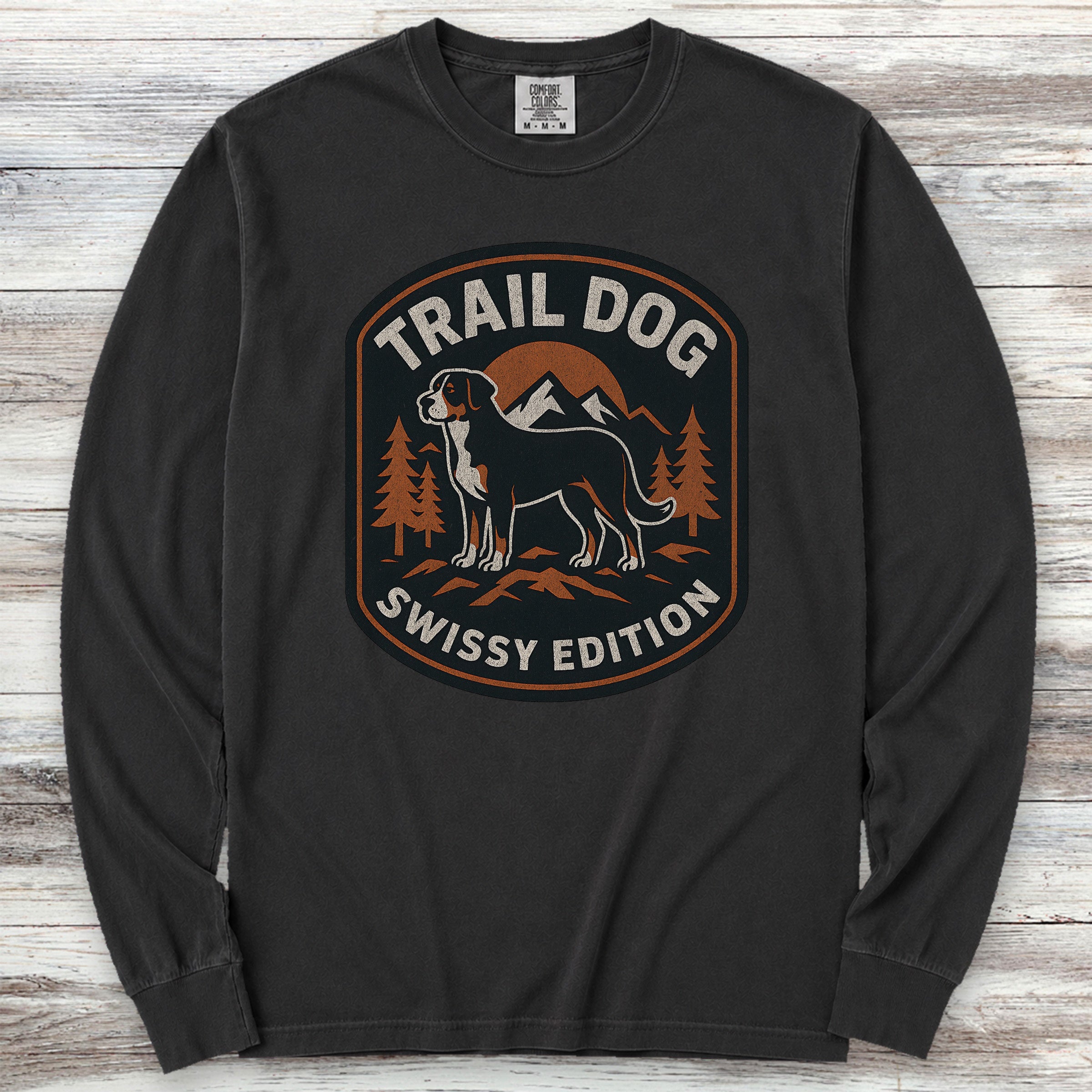 Swiss Mountain Dog Trail Dog Long Sleeve Tee - Black