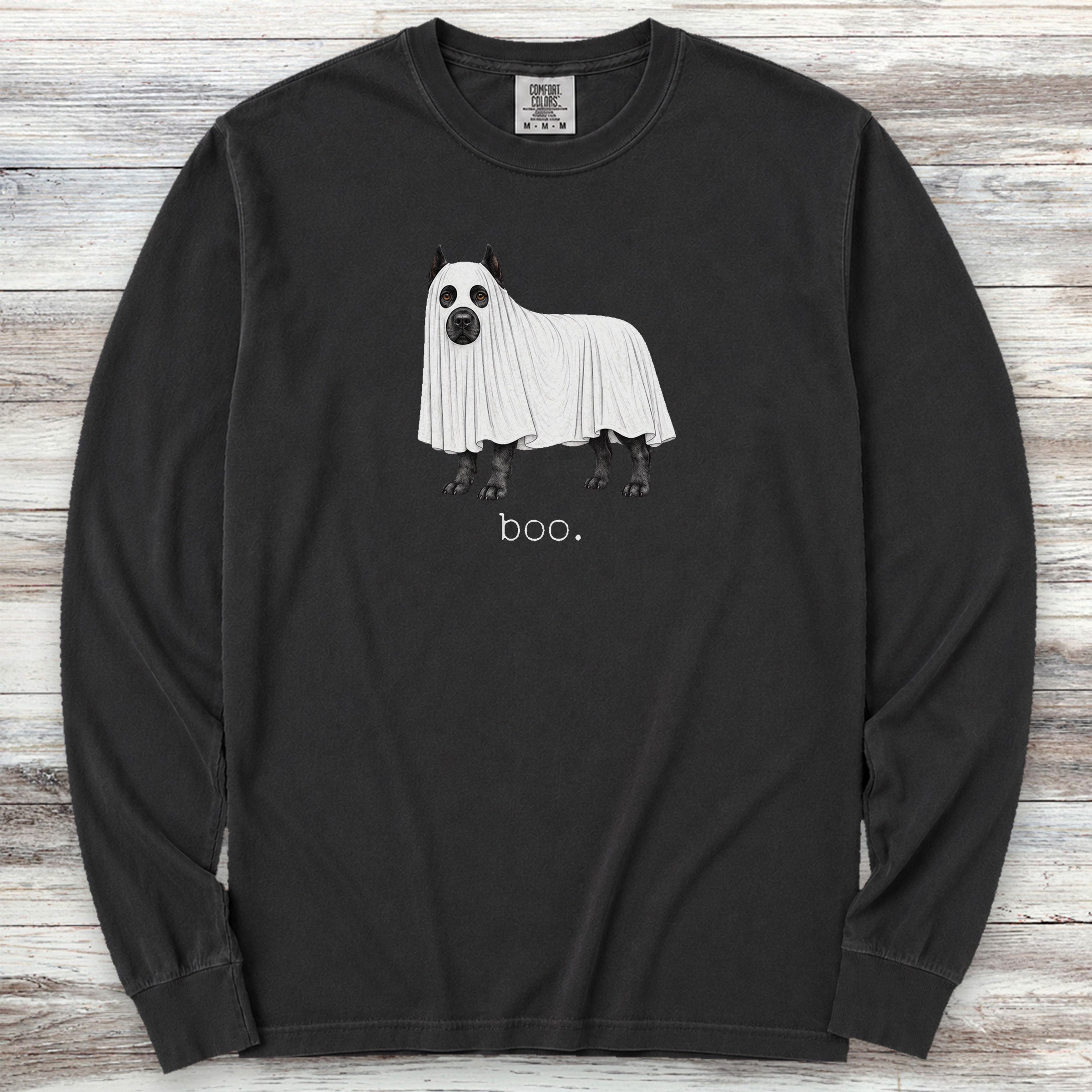 Cane Corso Boo Long Sleeve Tee - Black