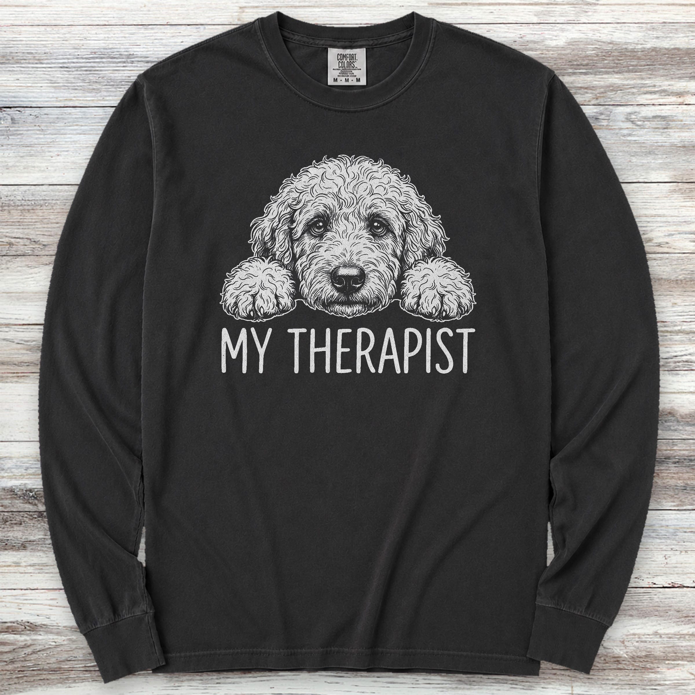 Doodle Therapist Long Sleeve Tee - Black