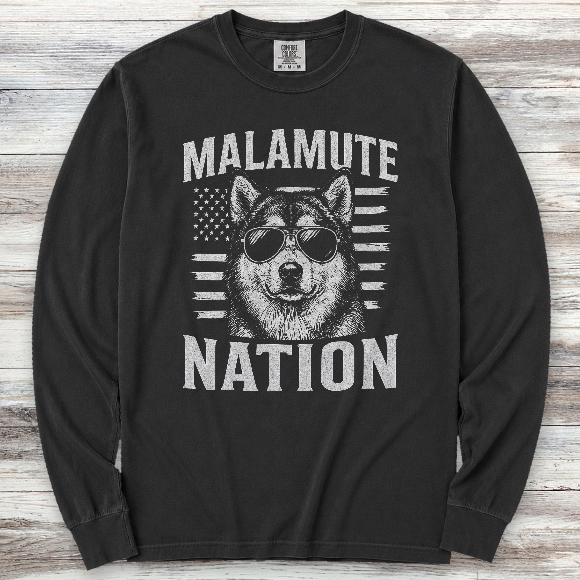 Malamute Nation Long Sleeve Tee - Black
