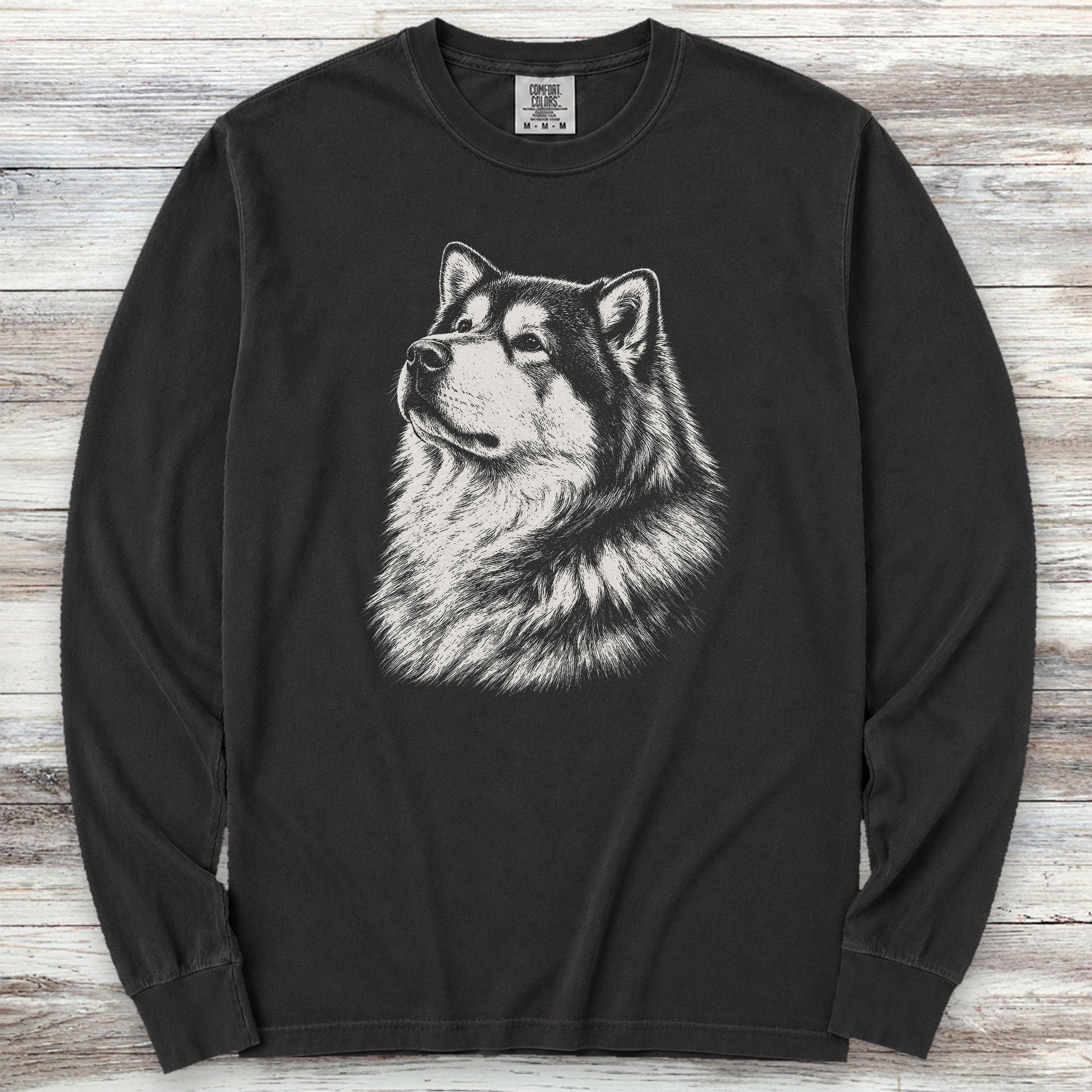 Alaskan Malamute Loyalty Long Sleeve Tee - Black