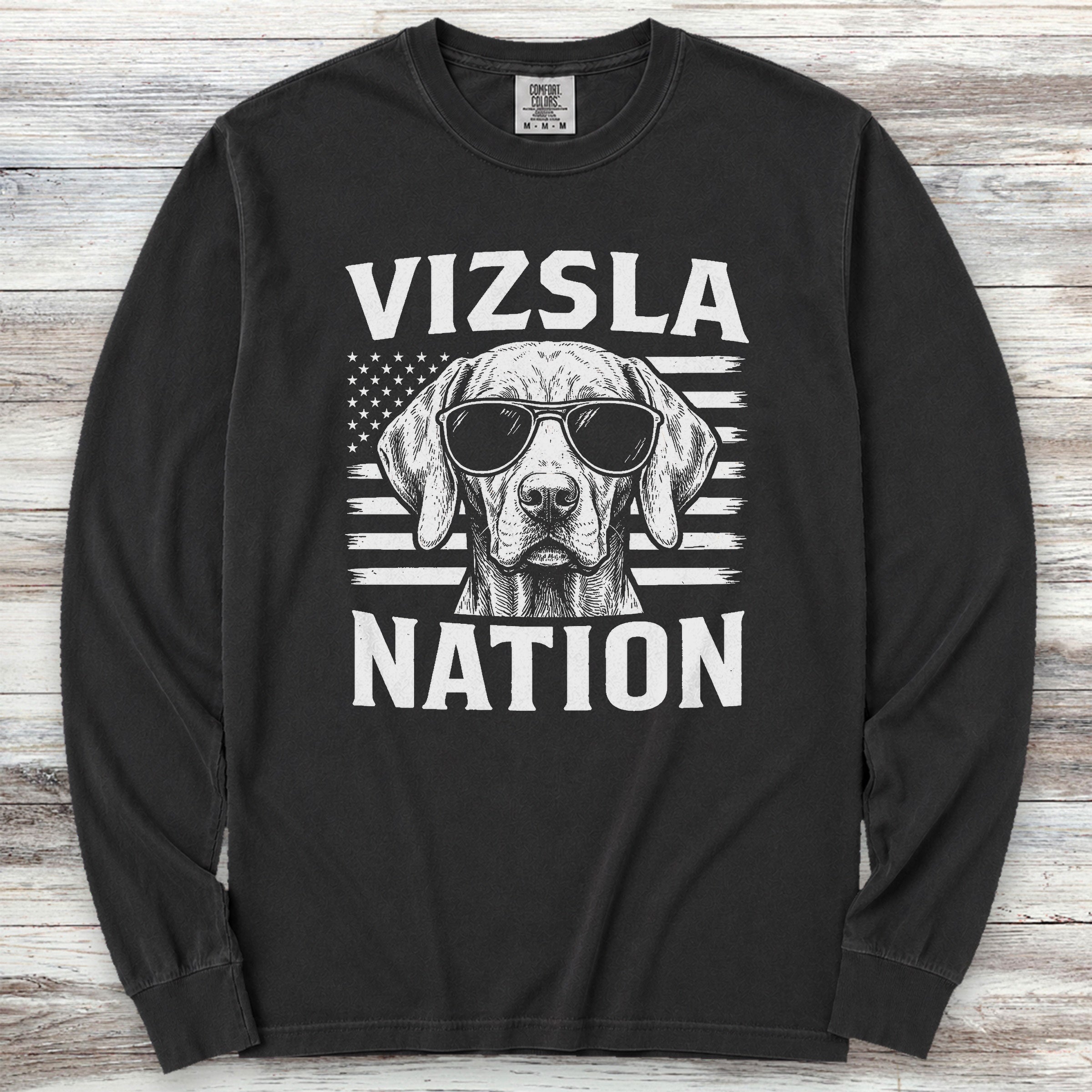 Vizsla Nation Long Sleeve Tee - Black