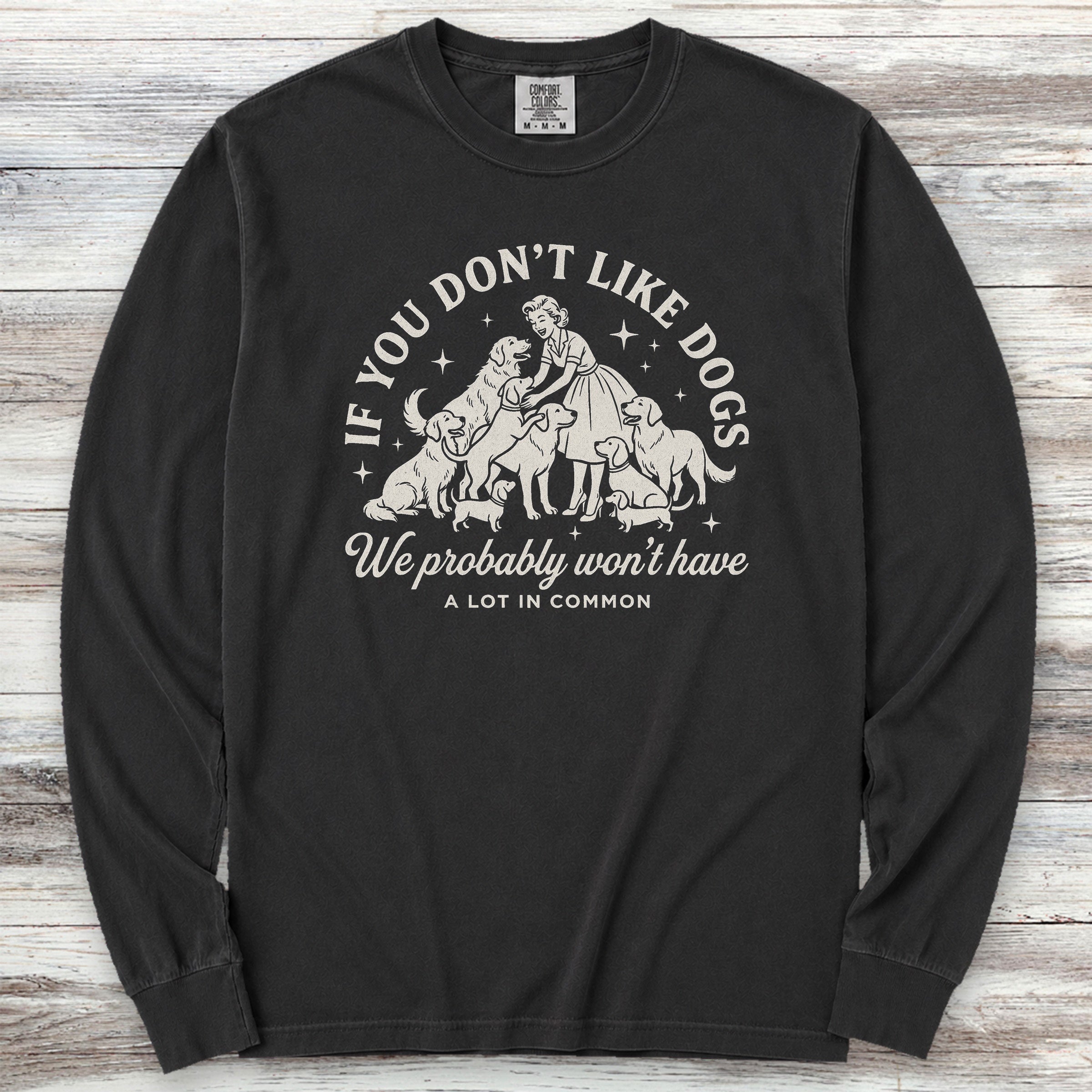Must Like Dogs Long Sleeve Tee - Black