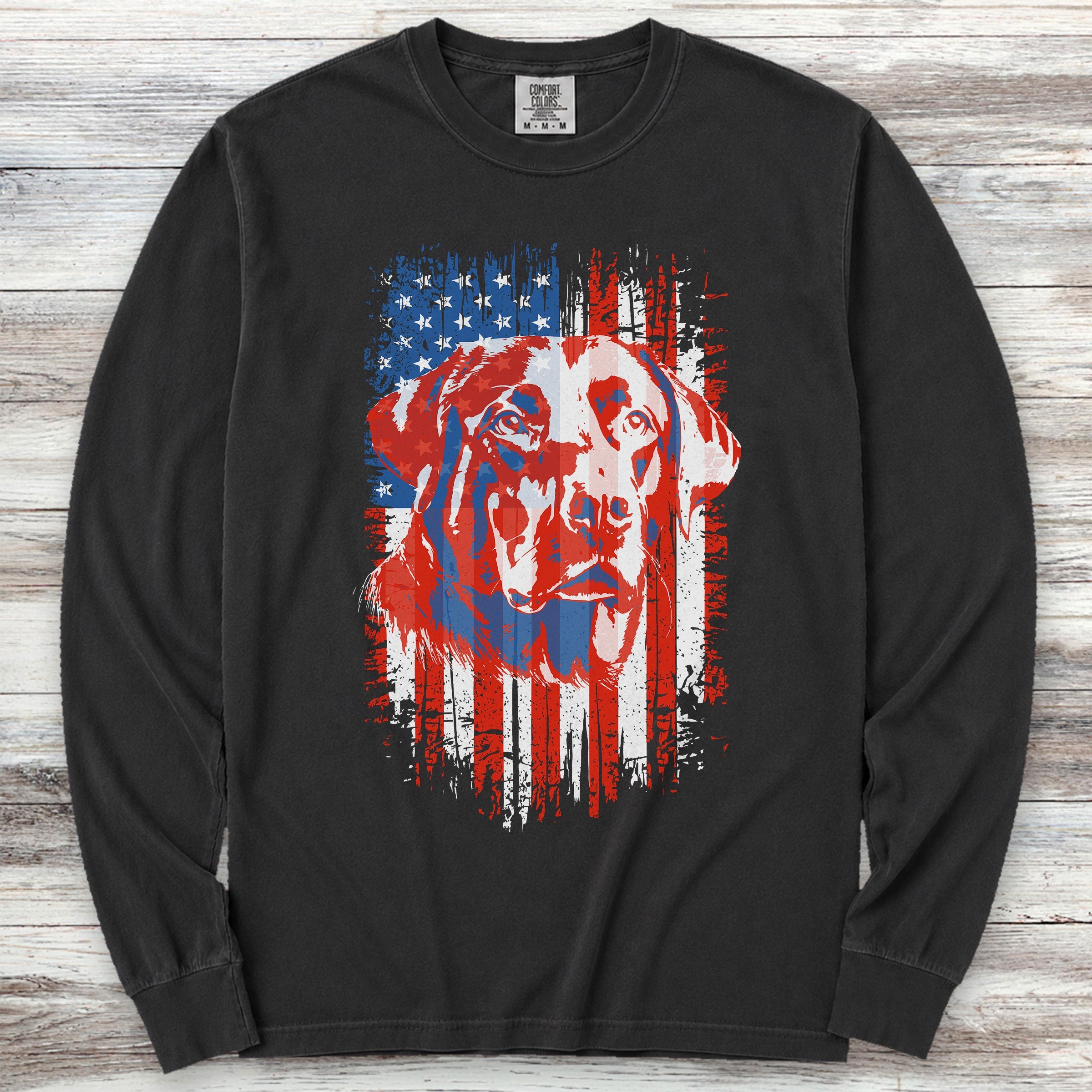 Labrador Retriever USA Long Sleeve Tee - Black