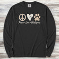 Maltipoo Peace Long Sleeve Tee - Black
