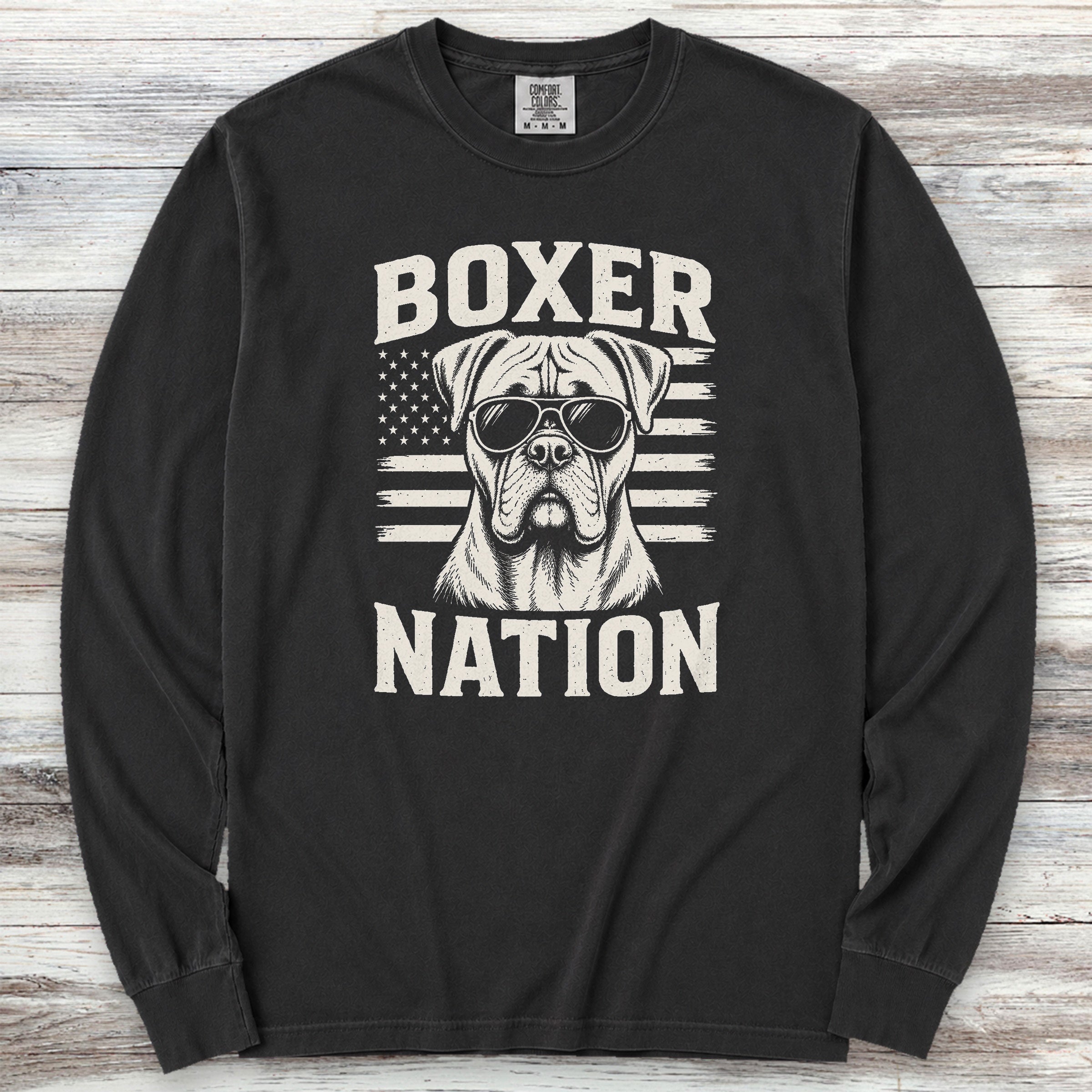 Boxer Nation Long Sleeve Tee - Black