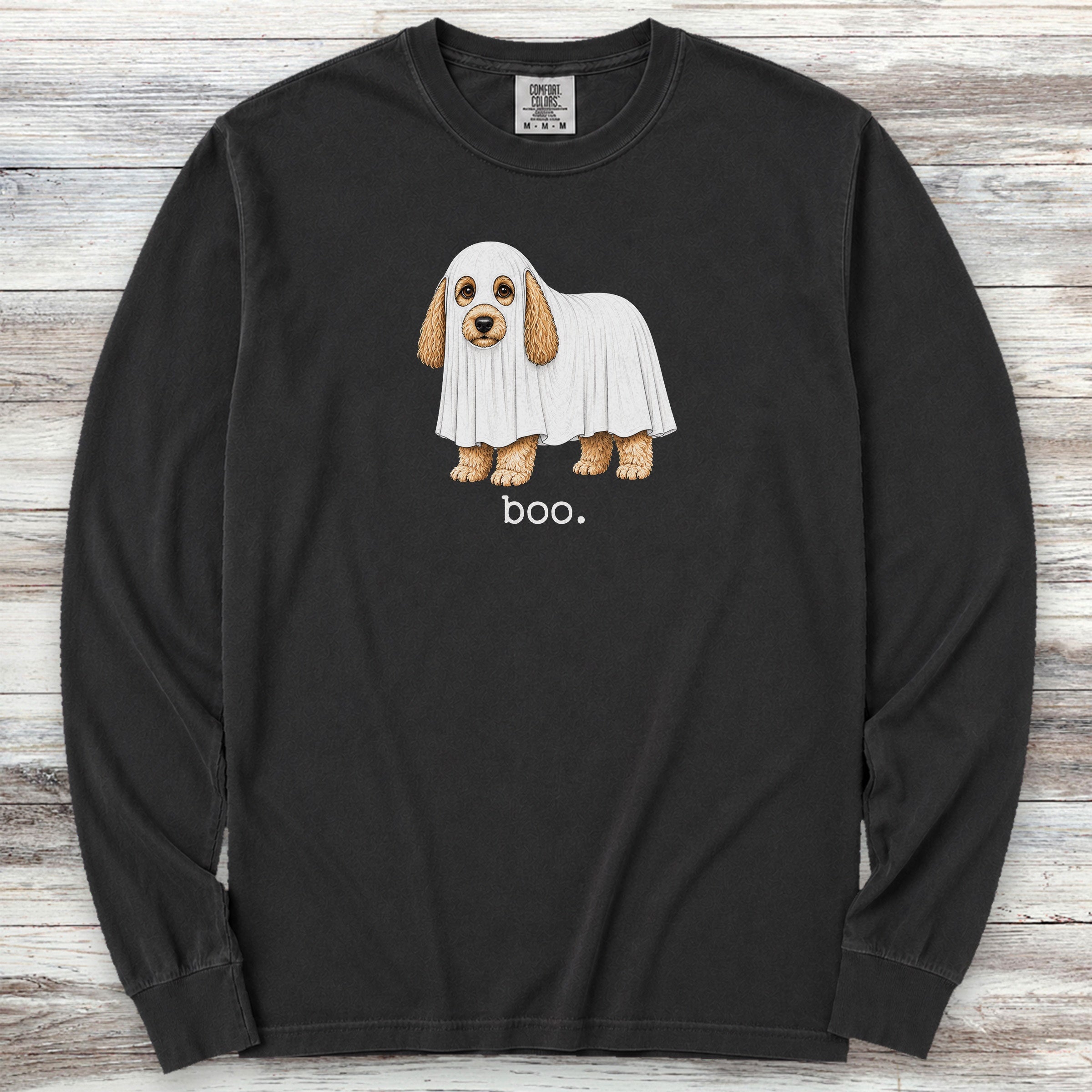 Cockapoo Boo Long Sleeve Tee - Black