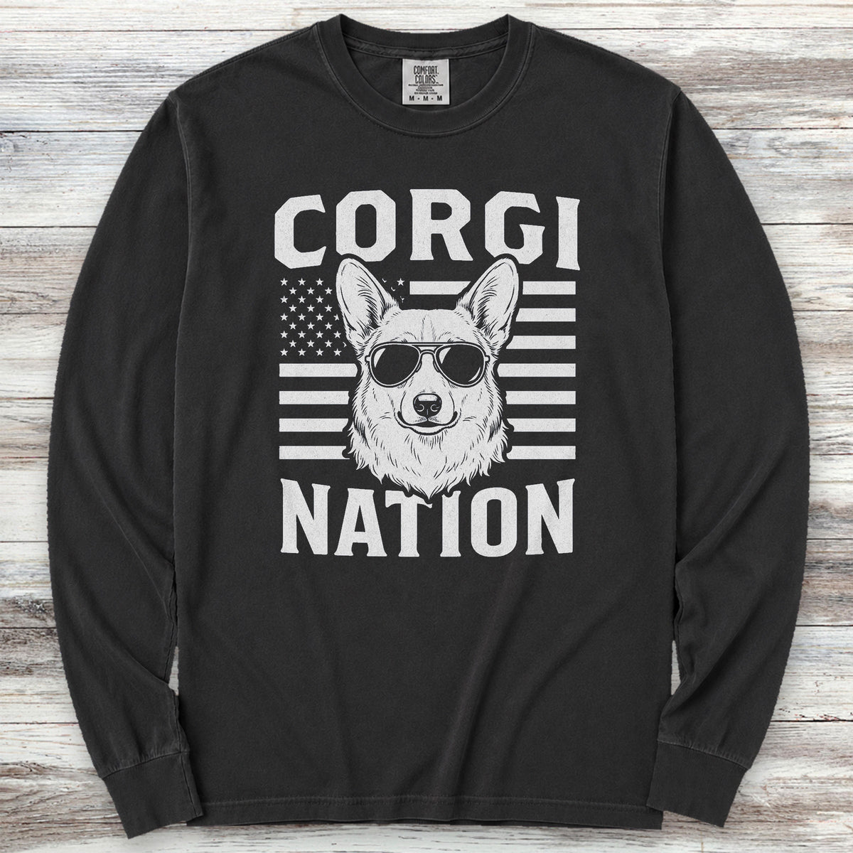 Corgi Nation Long Sleeve Tee - Black