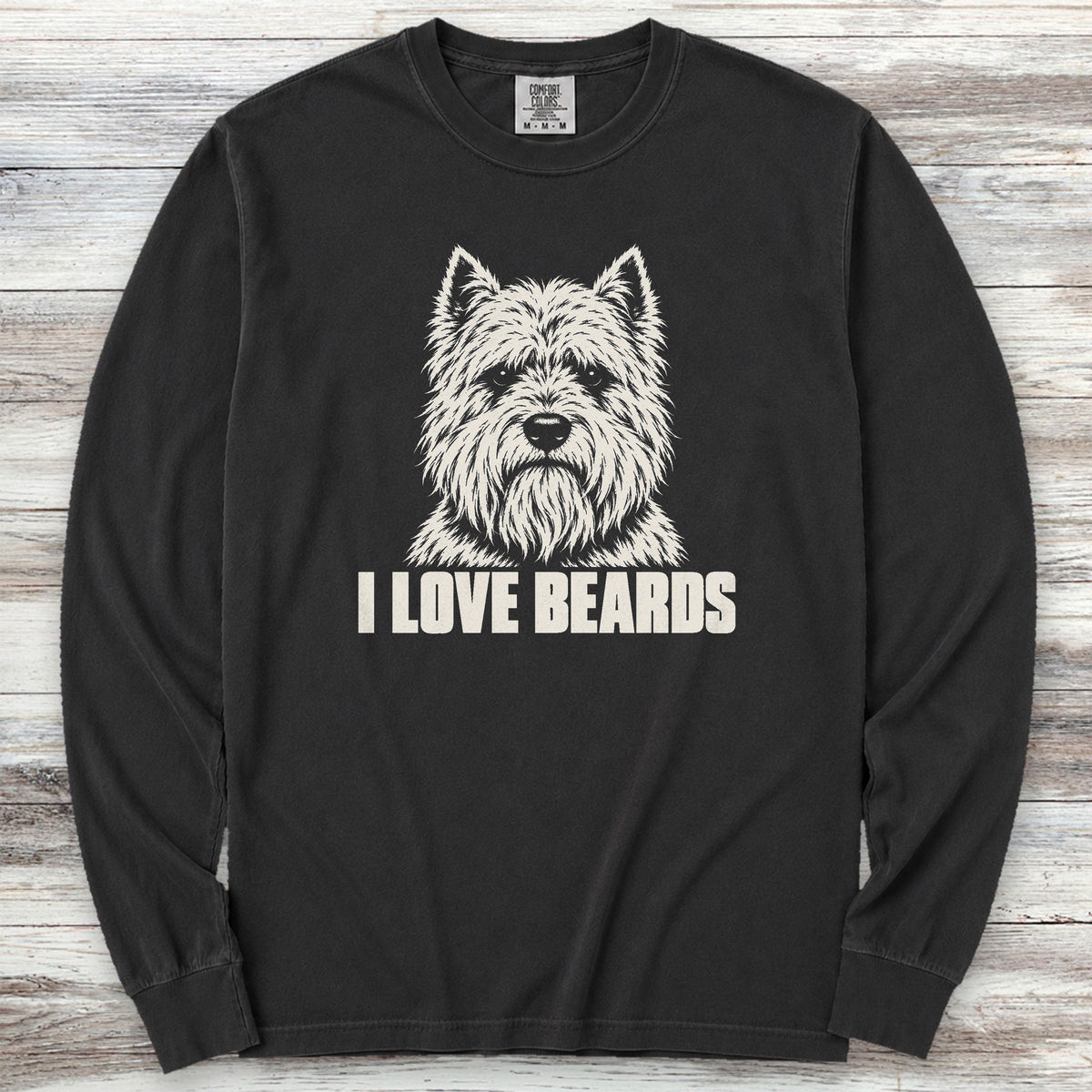 West Highland I Love Beards Long Sleeve Tee - Black