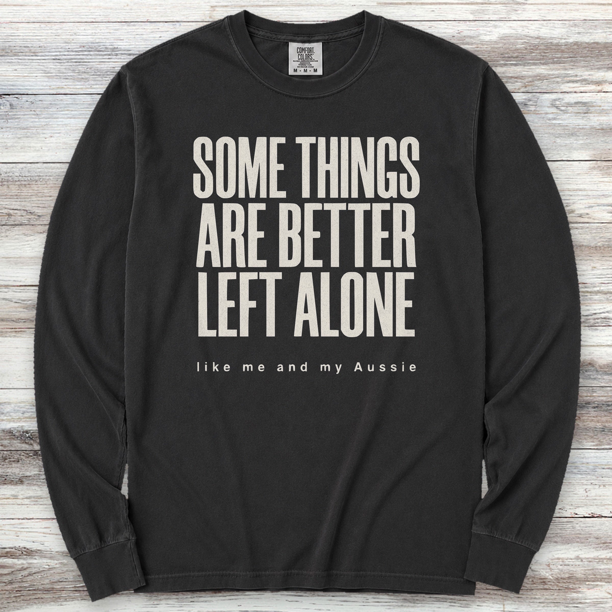 Australian Shepherd Introvert Long Sleeve Tee - Black