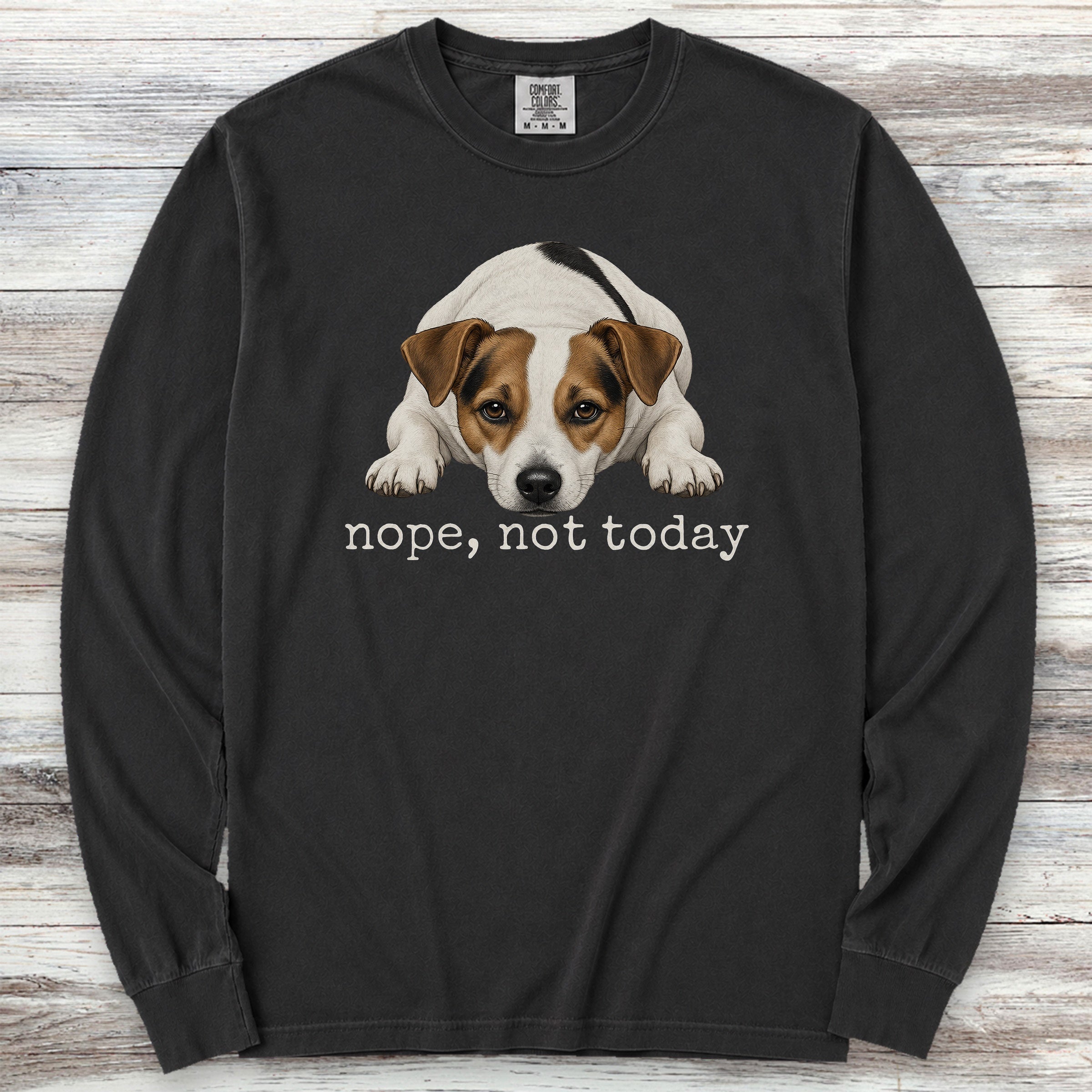 Jack Russell Nope Long Sleeve Tee - Black