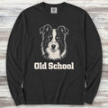 Border Collie Old School Long Sleeve Tee - Black