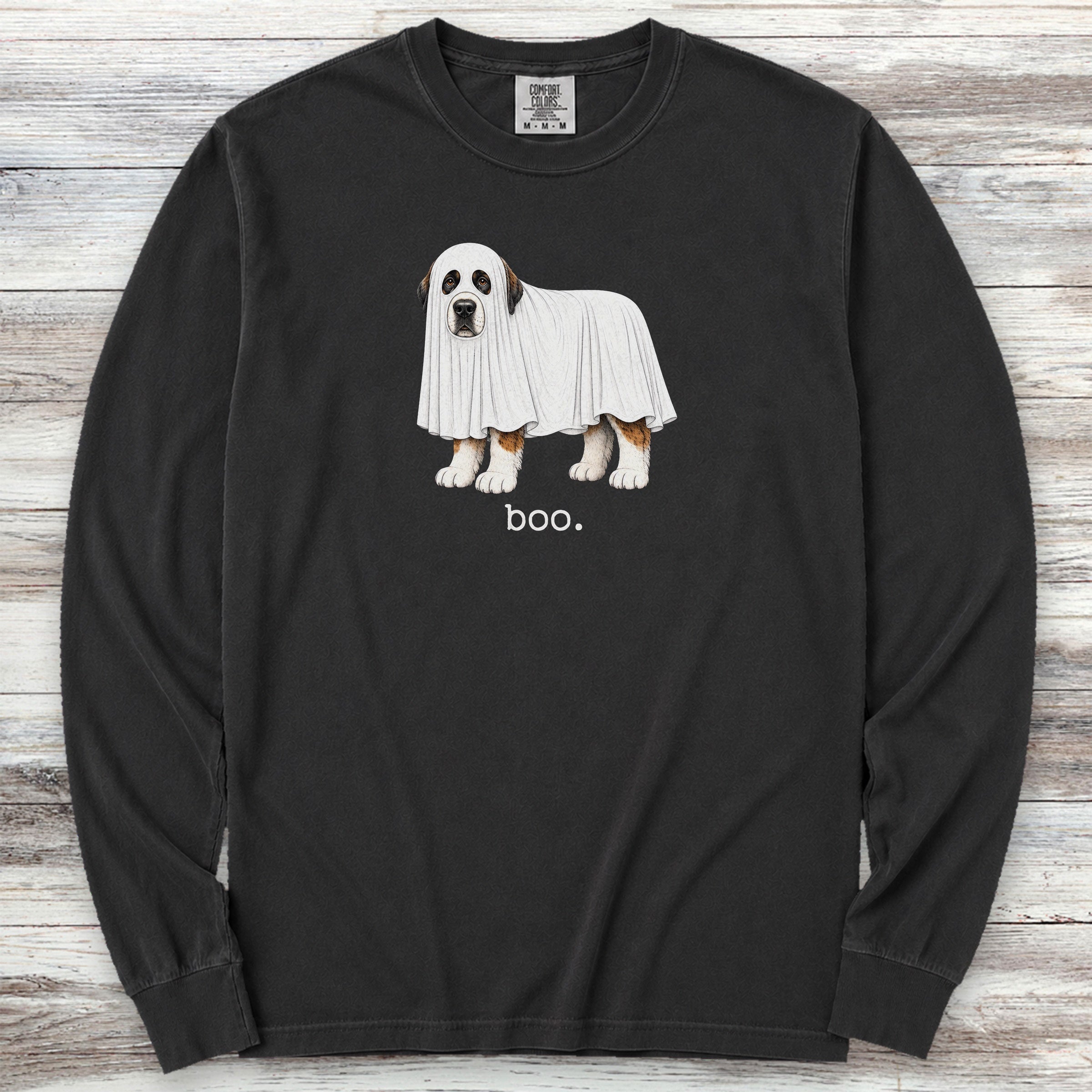 Saint Bernard Boo Long Sleeve Tee - Black