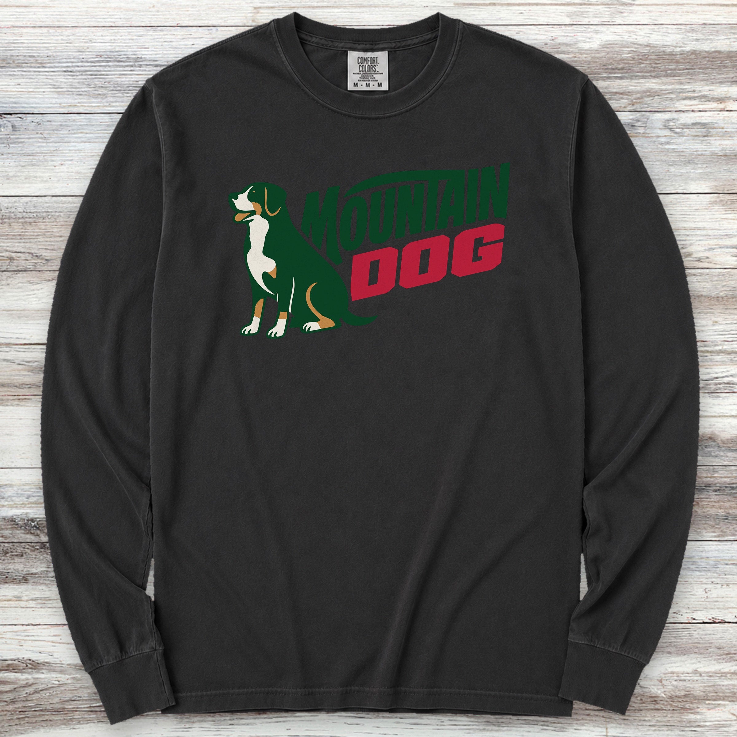 Swiss Mountain Dog Long Sleeve Tee - Black
