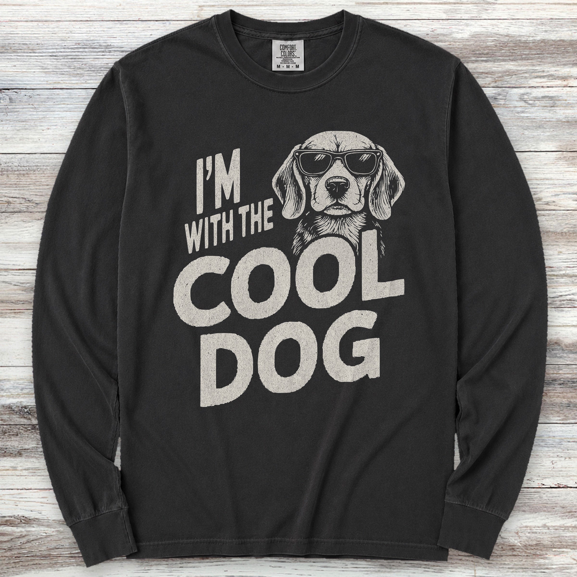 Cool Dog Beagle Long Sleeve Tee - Black