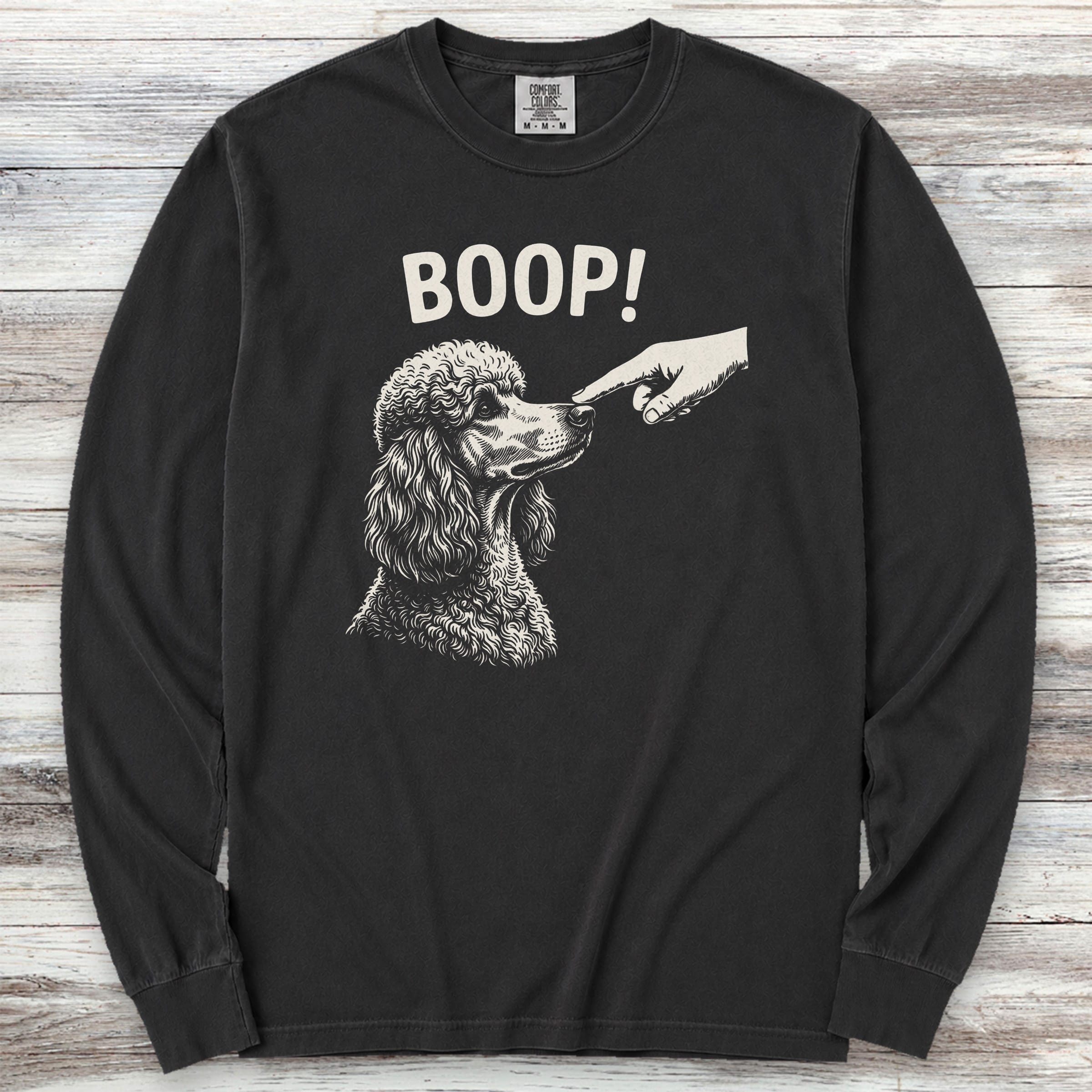 Poodle BOOP! Long Sleeve Tee - Black