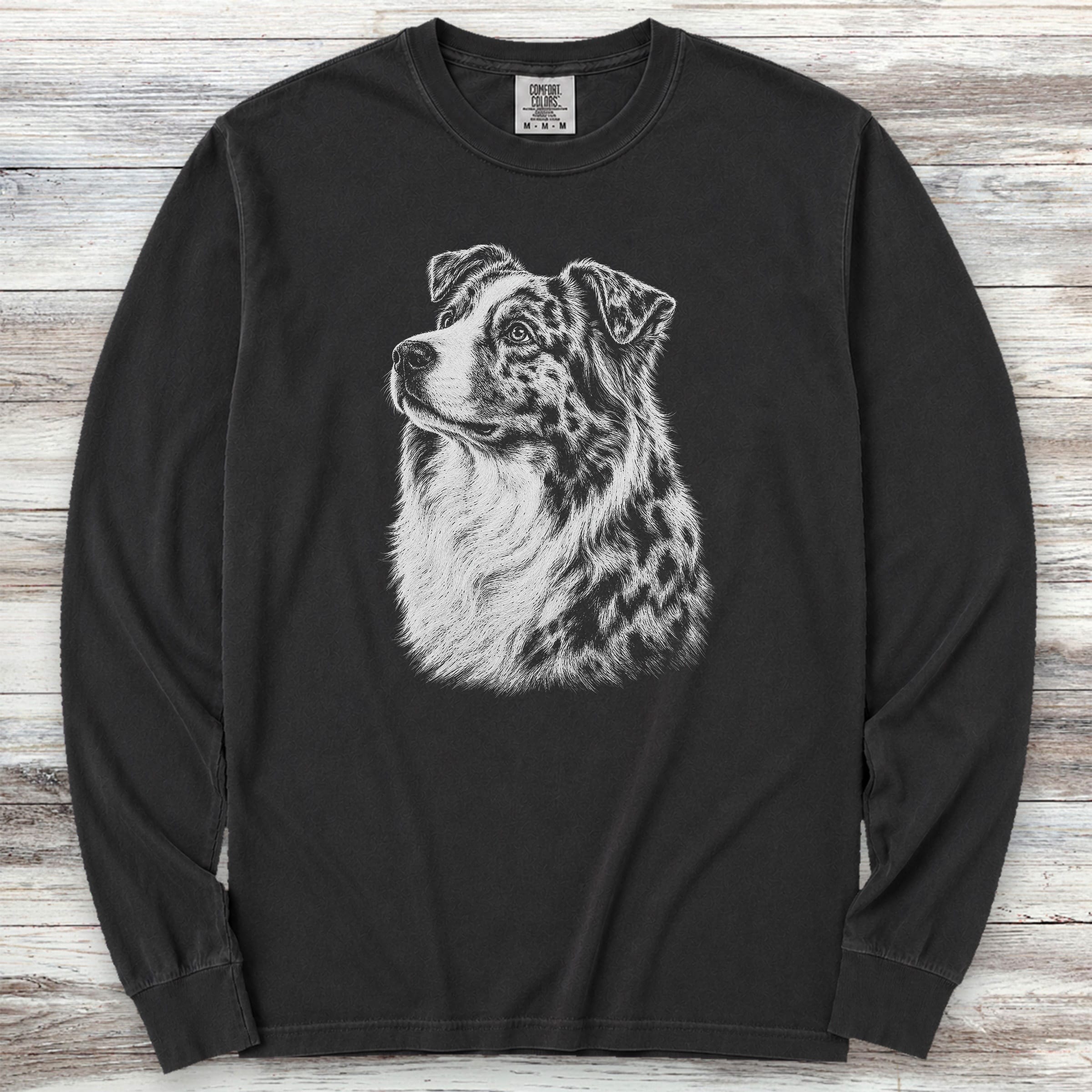 Australian Shepherd Loyalty Long Sleeve Tee - Black