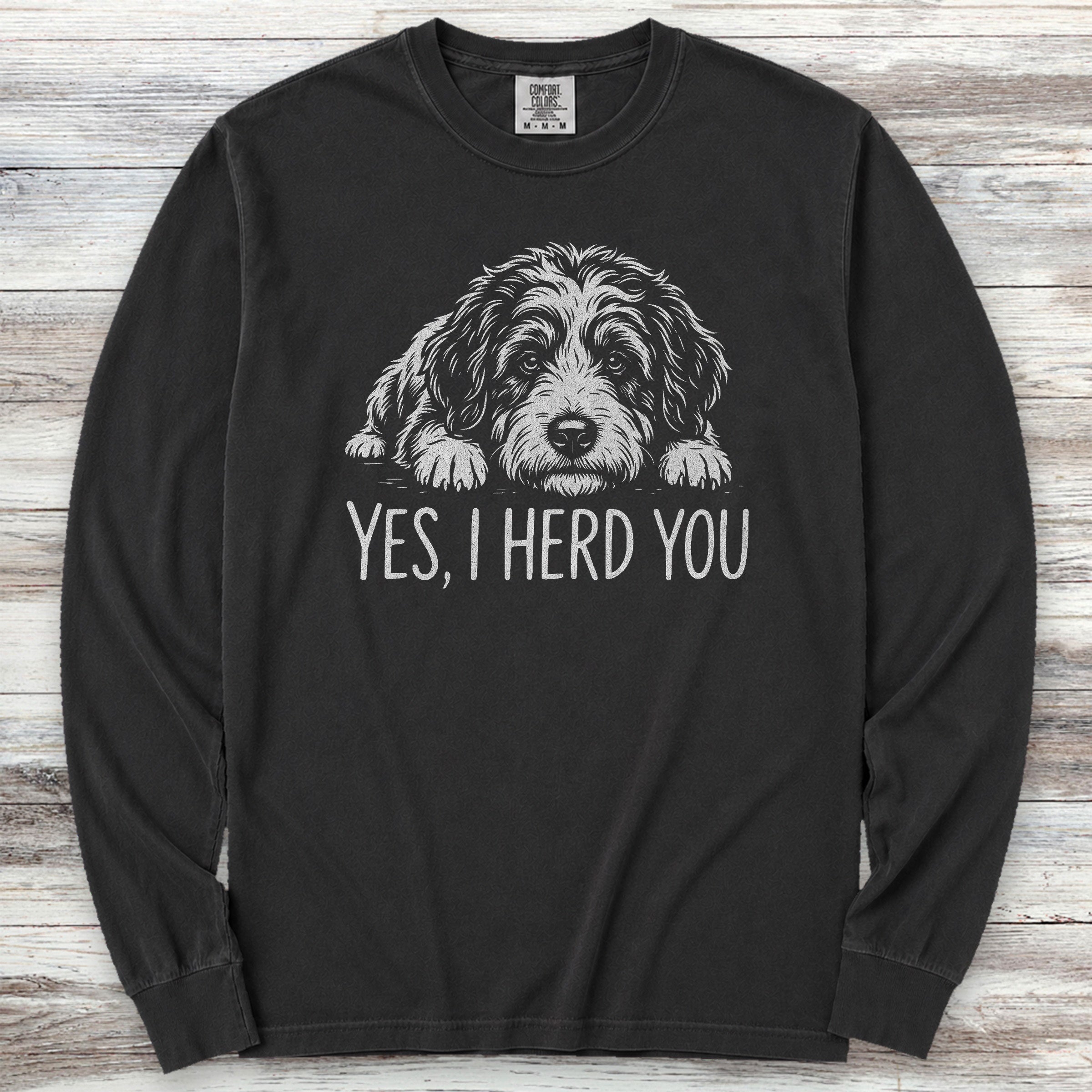 Bernedoodle Herd You Long Sleeve Tee - Black
