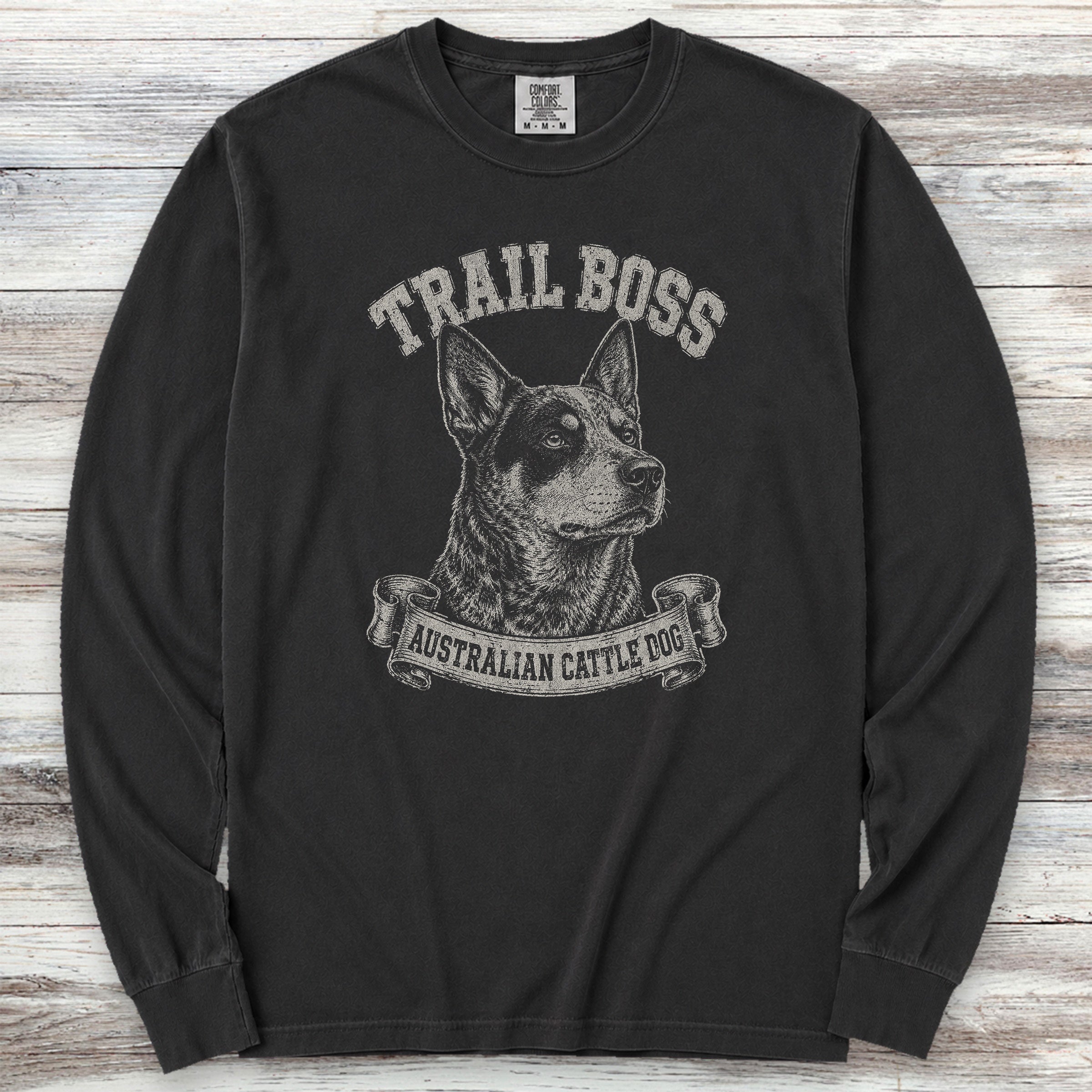 Australian Cattle Dog Trail Boss Long Sleeve Tee - Black