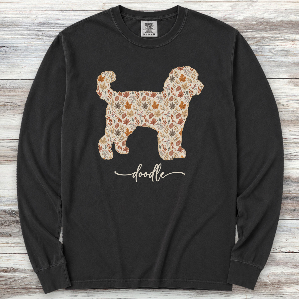 Doodle Fall Long Sleeve Tee - Black