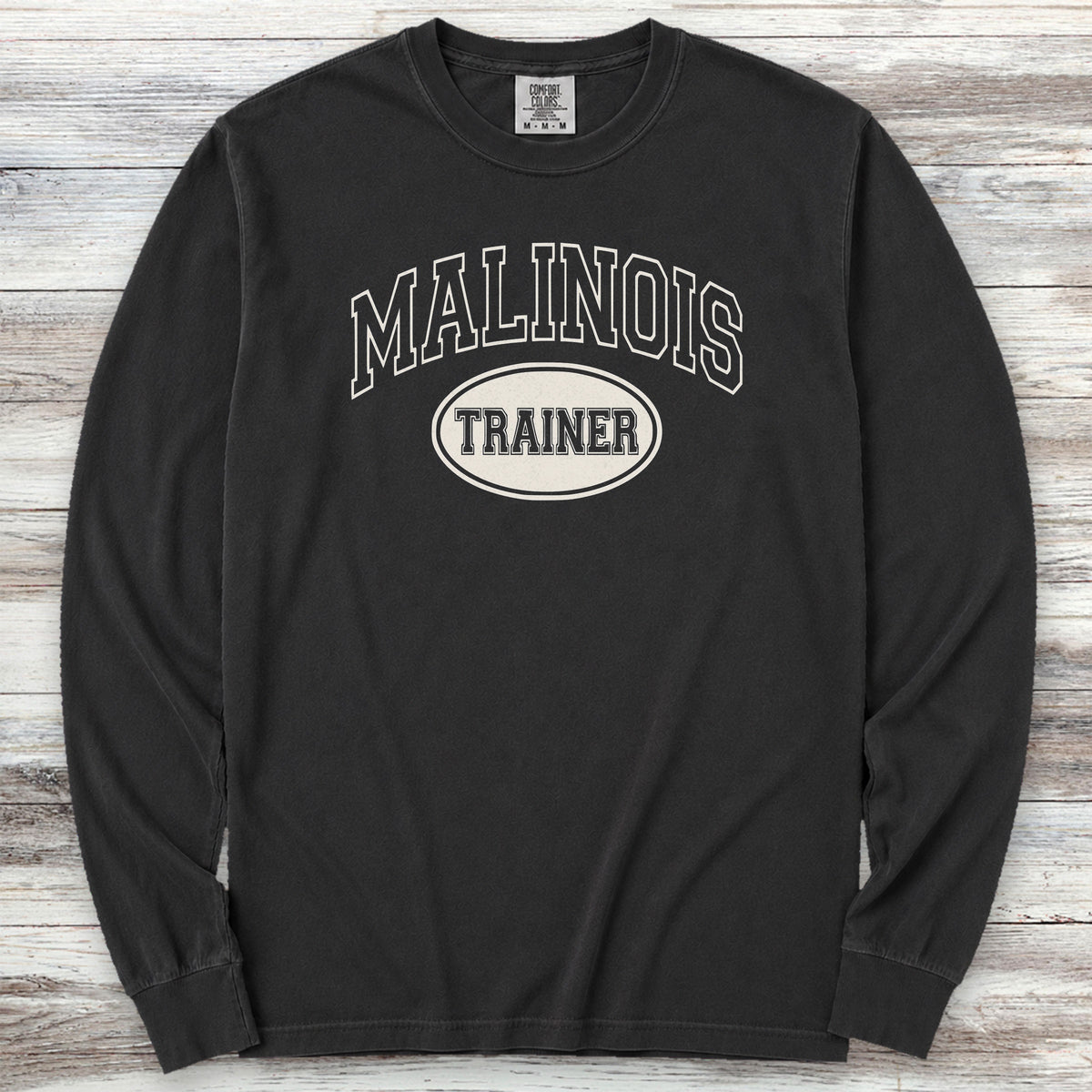 Belgian Malinois University Trainer Long Sleeve Tee - Black