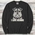 Schnauzer I Love Beards Long Sleeve Tee - Black