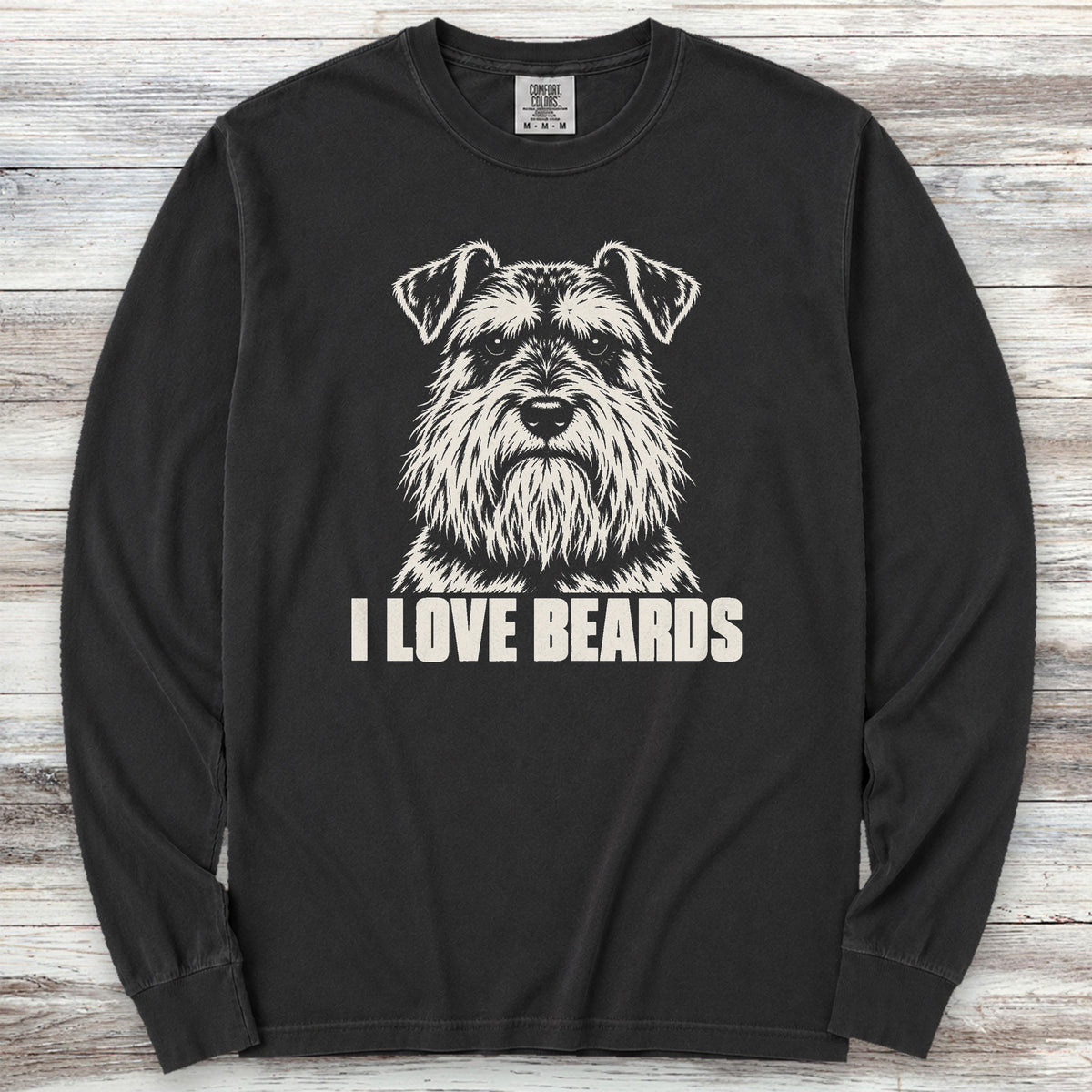 Schnauzer I Love Beards Long Sleeve Tee - Black