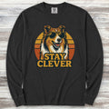Rough Collie Stay Clever Long Sleeve Tee - Black