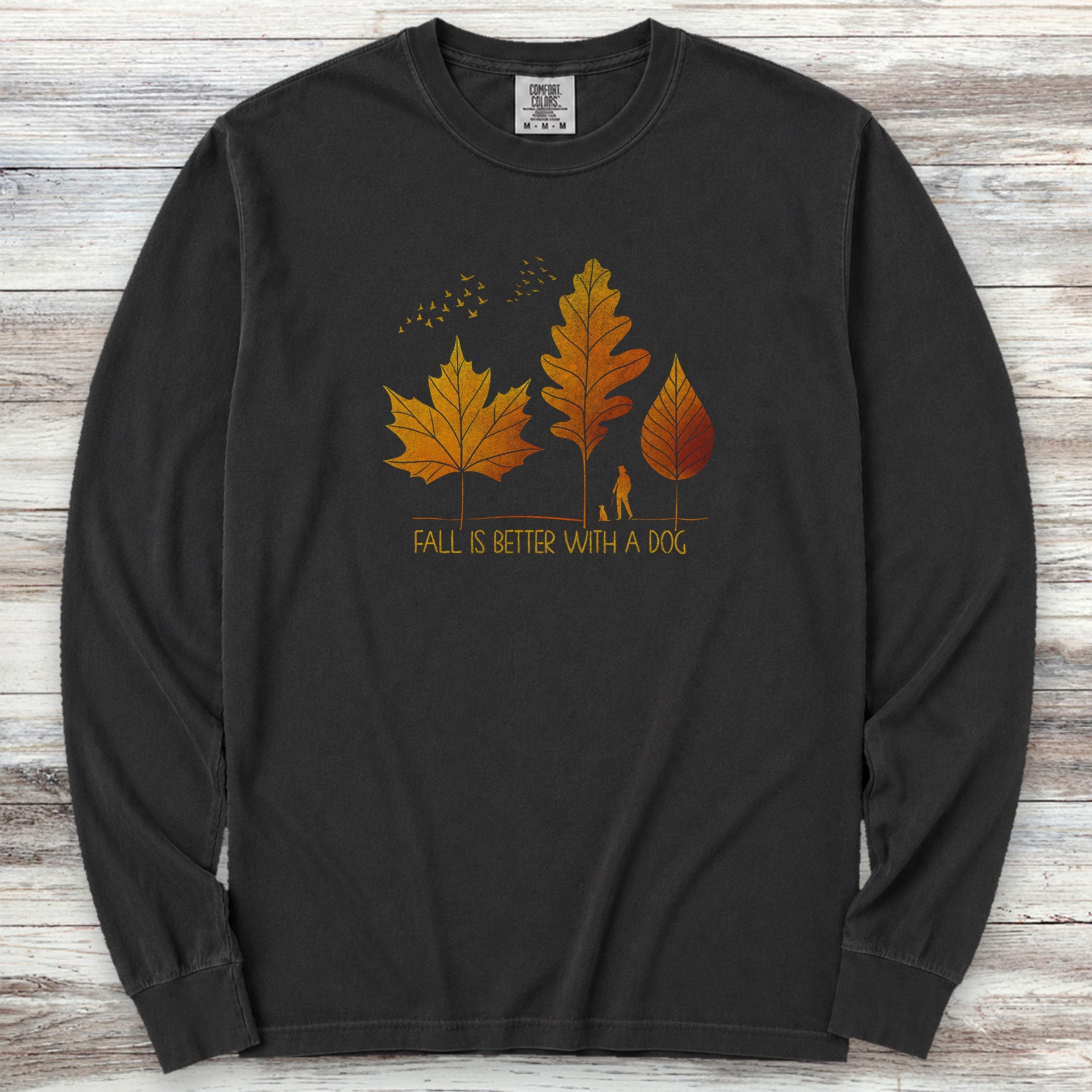 Fall Is Better Long Sleeve Tee - Black