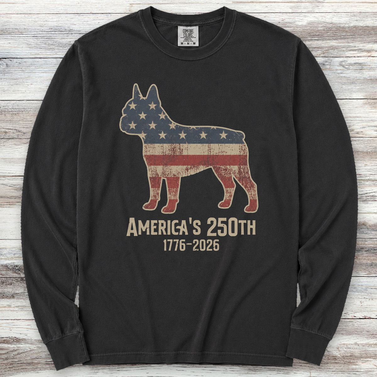 Boston Terrier 250 Long Sleeve Tee - Black