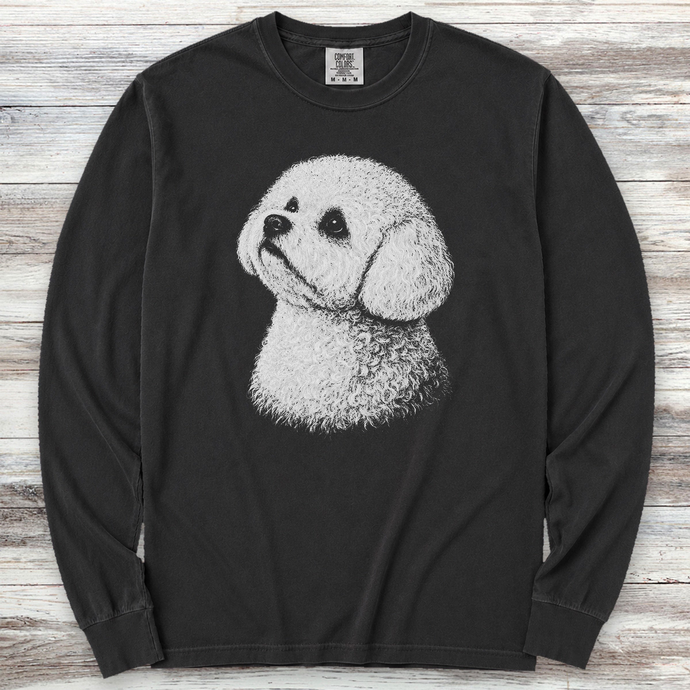 Bichon Frise Loyalty Long Sleeve Tee - Black