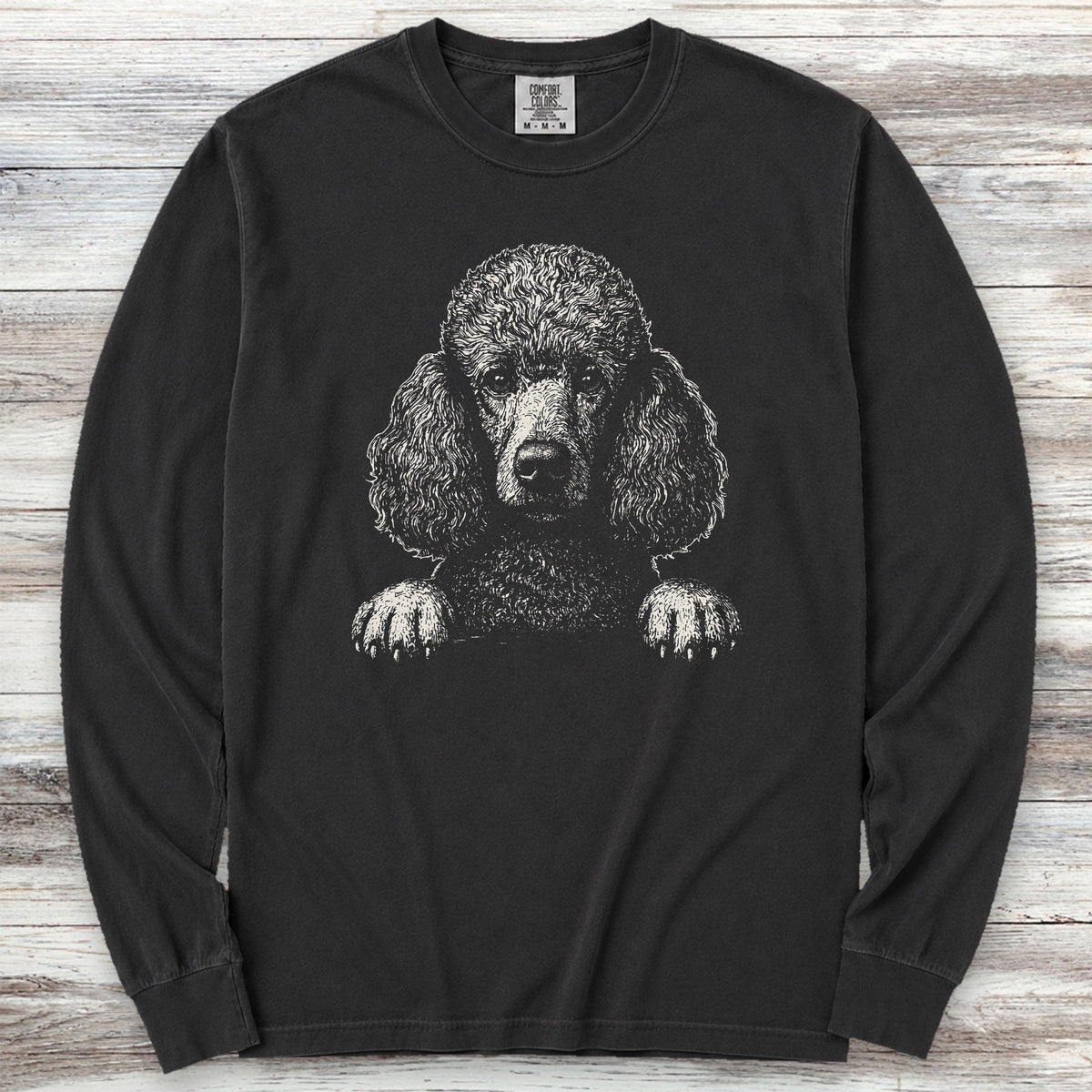 Hello Poodle Long Sleeve Tee - Black