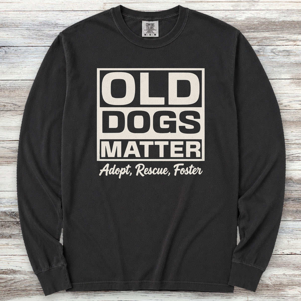 Old Dogs Matter Long Sleeve Tee - Black