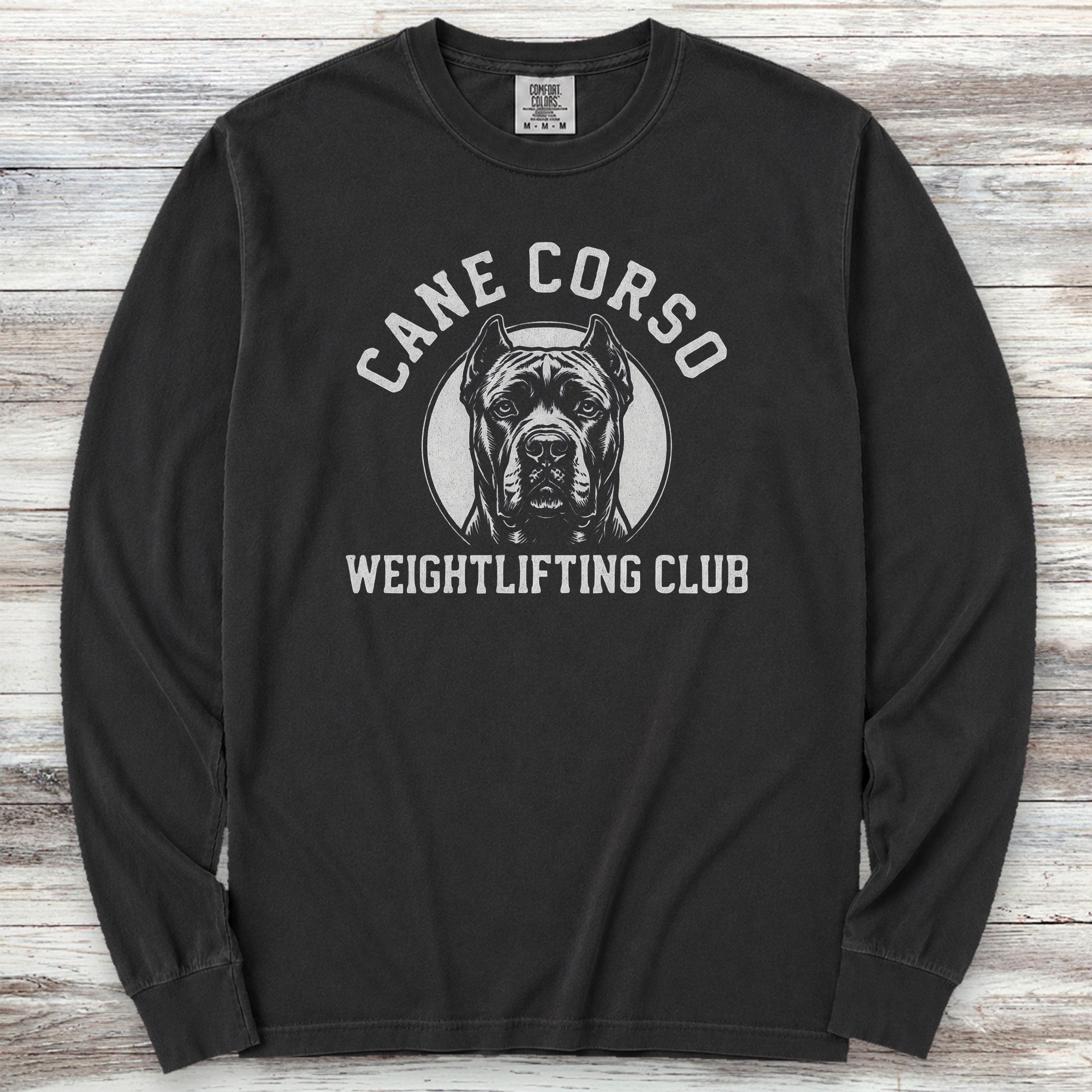 Cane Corso Weightlifting Long Sleeve Tee - Black