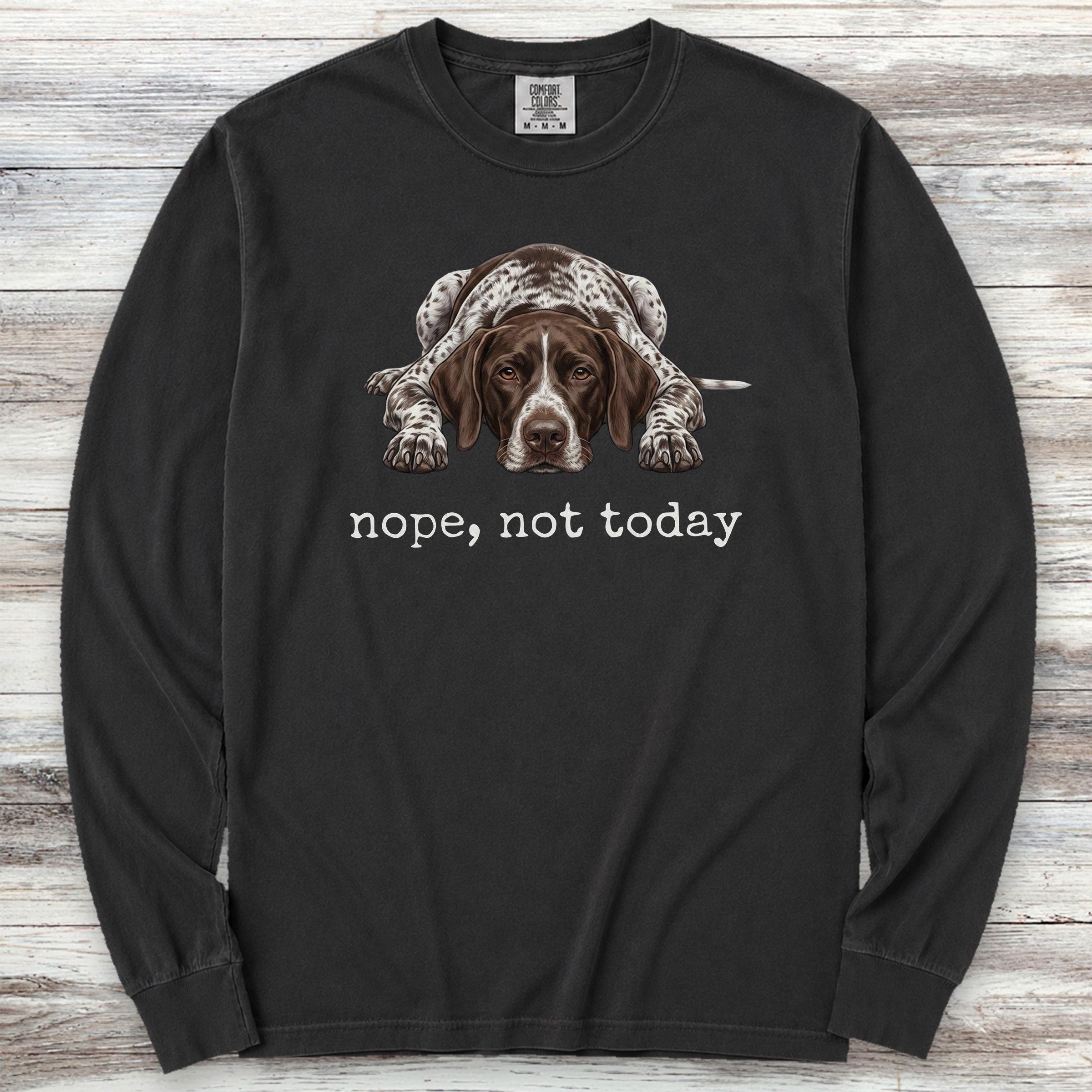 German Shorthaired Pointer Nope Long Sleeve Tee - Black