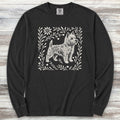Cairn Terrier Linocut Long Sleeve Tee - Black