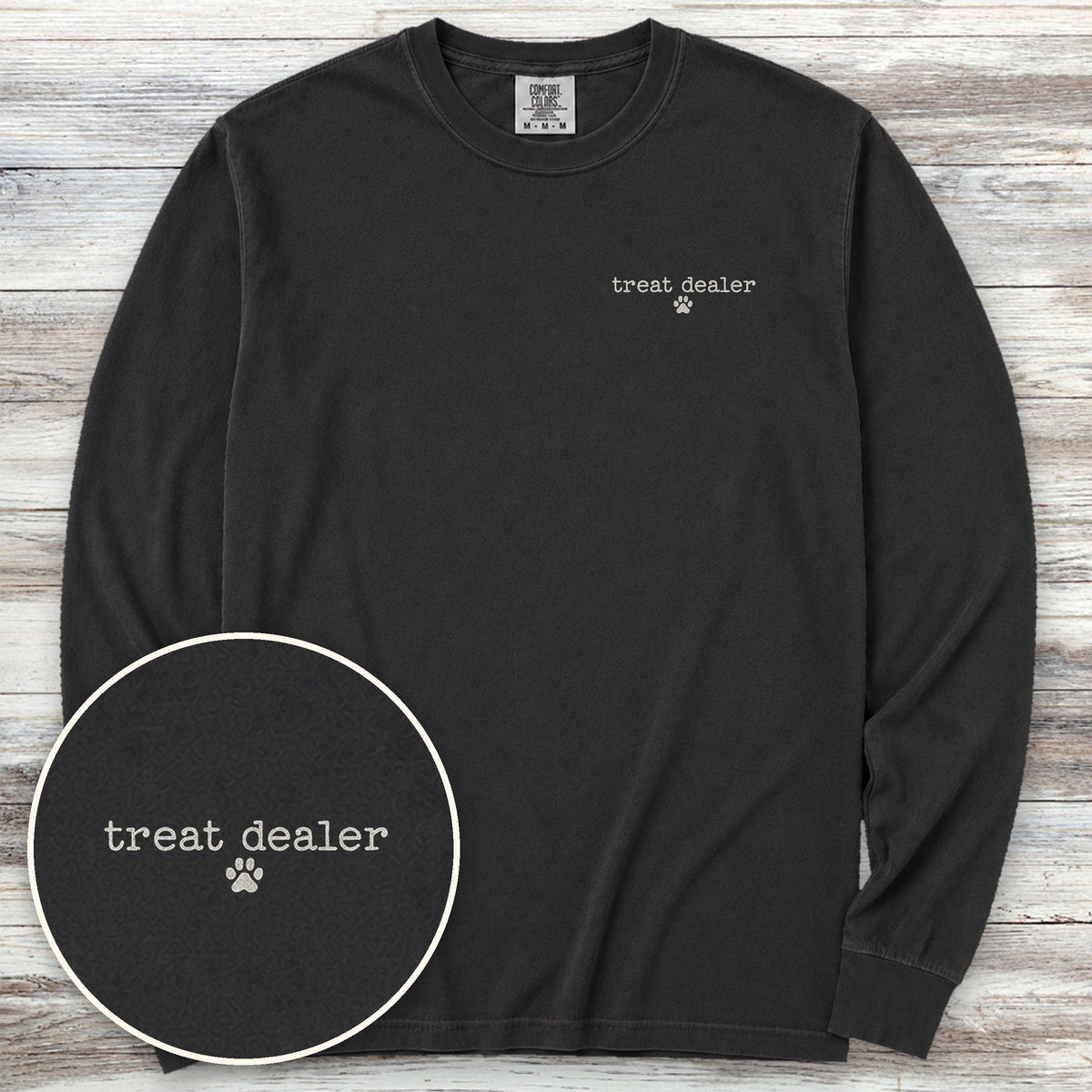 Vintage Treat Dealer Left Chest Long Sleeve Tee - Black