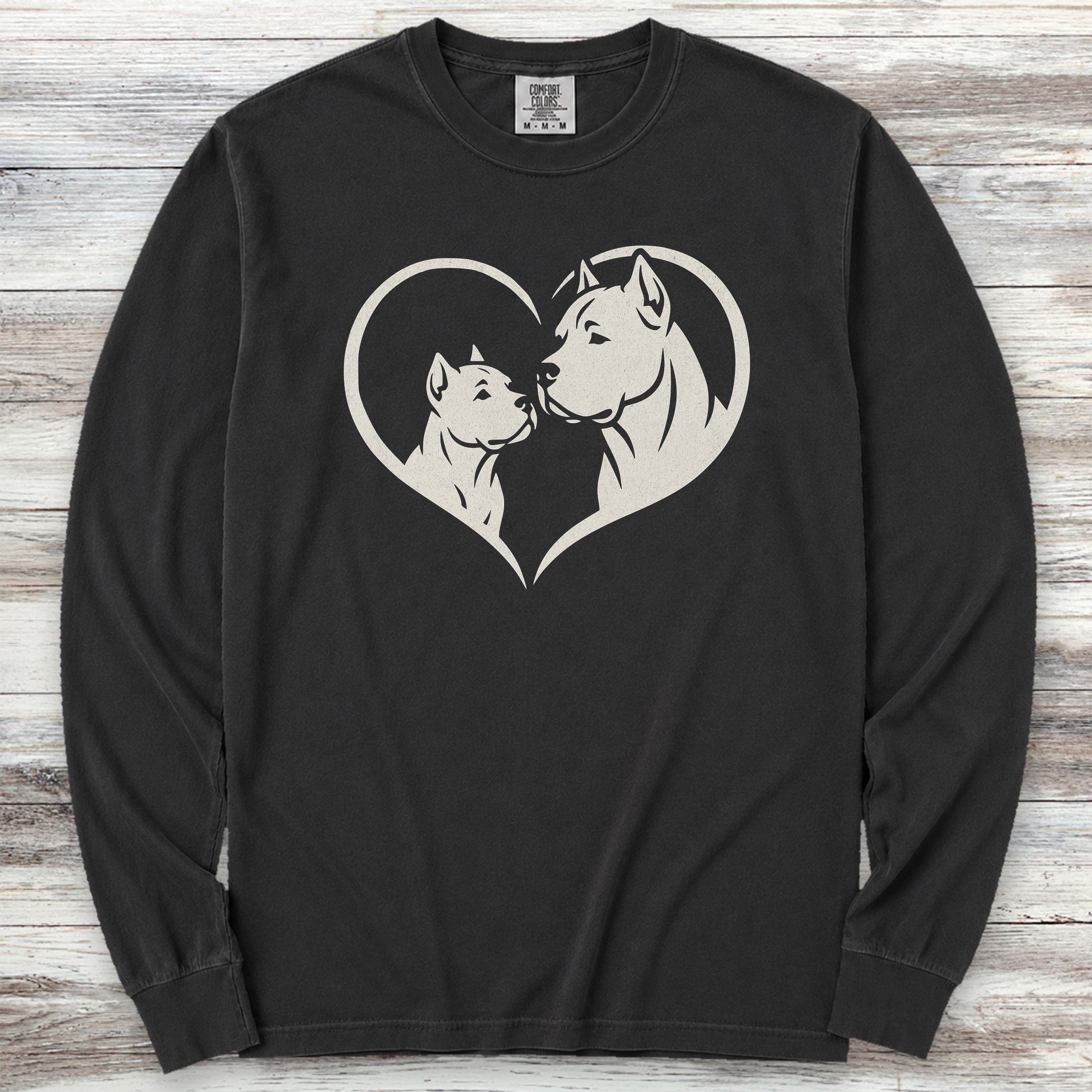 Cane Corso Heart Bond Long Sleeve Tee - Black