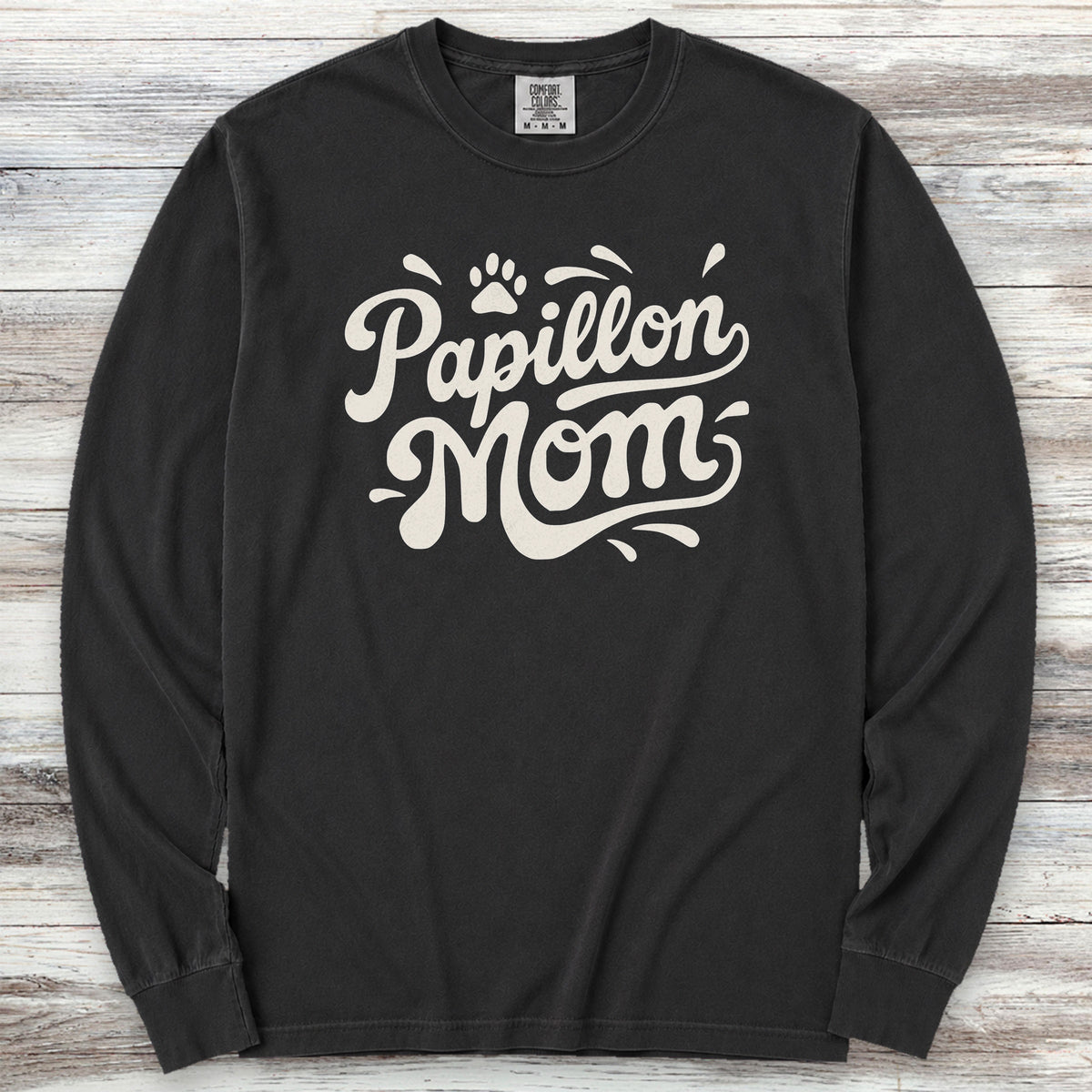 Papillon Groovy Mom Long Sleeve Tee - Black
