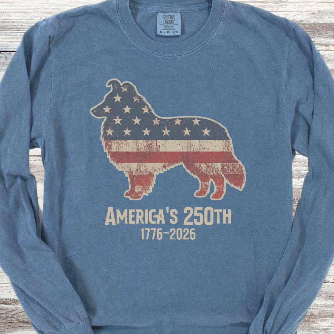 Shetland Sheepdog 250 Long Sleeve Tee - Blue Jean