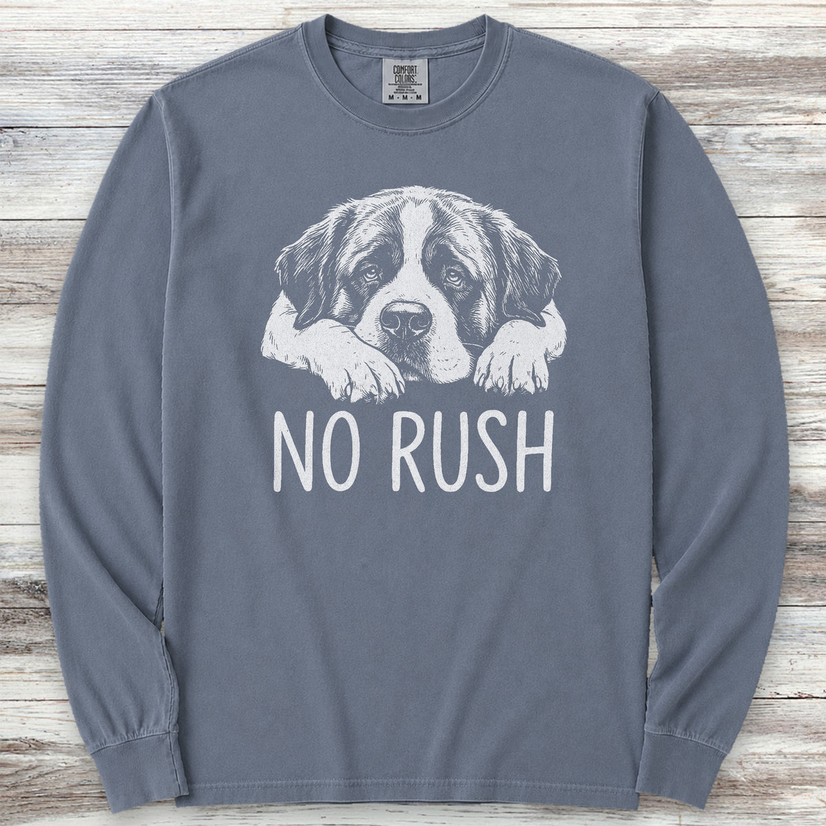 Saint Bernard No Rush Long Sleeve Tee - Blue Jean